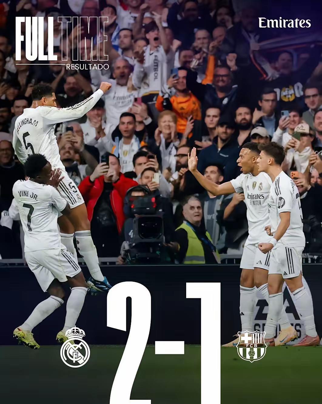 随着皇马2-1巴萨，5大事实不得不说！第一，皇马不失误，巴萨没机会！皇马控制了全