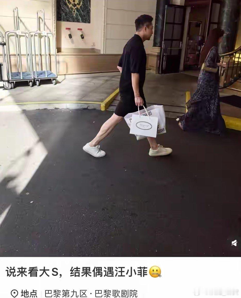 说来看大S结果偶遇大S前夫大S粉丝巴黎偶遇大S前夫和马筱梅真巧，大s纪念长椅在巴