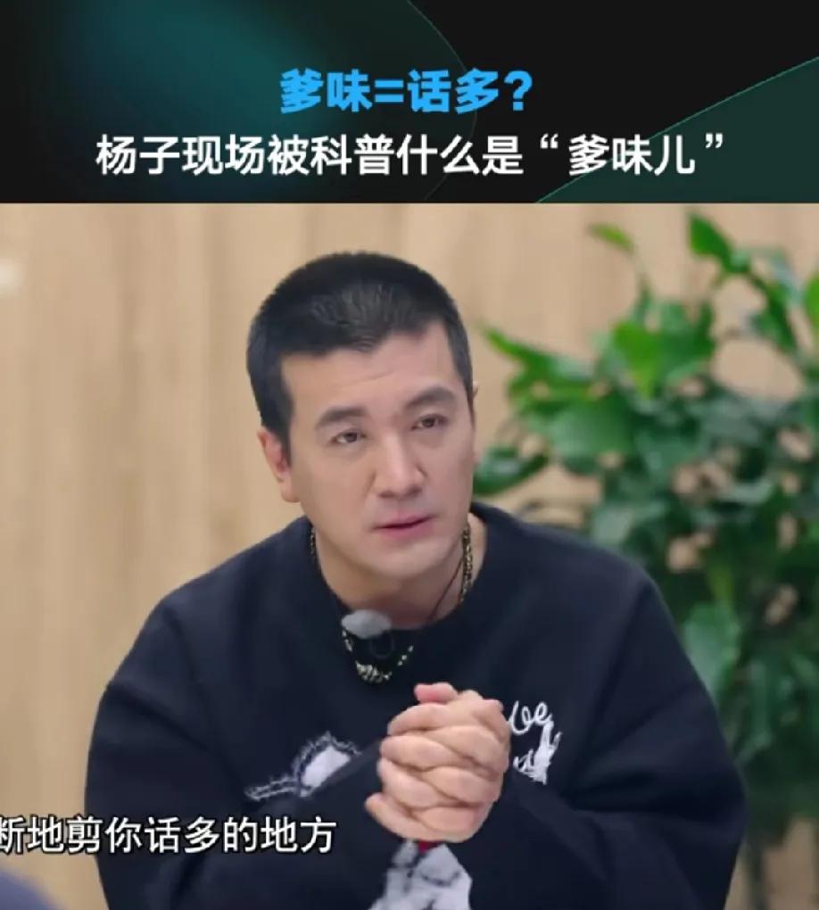 杨子以为网上说自己“爹味”是说他话多，他在《再见爱人》里总是喜欢说教，谈大道理，