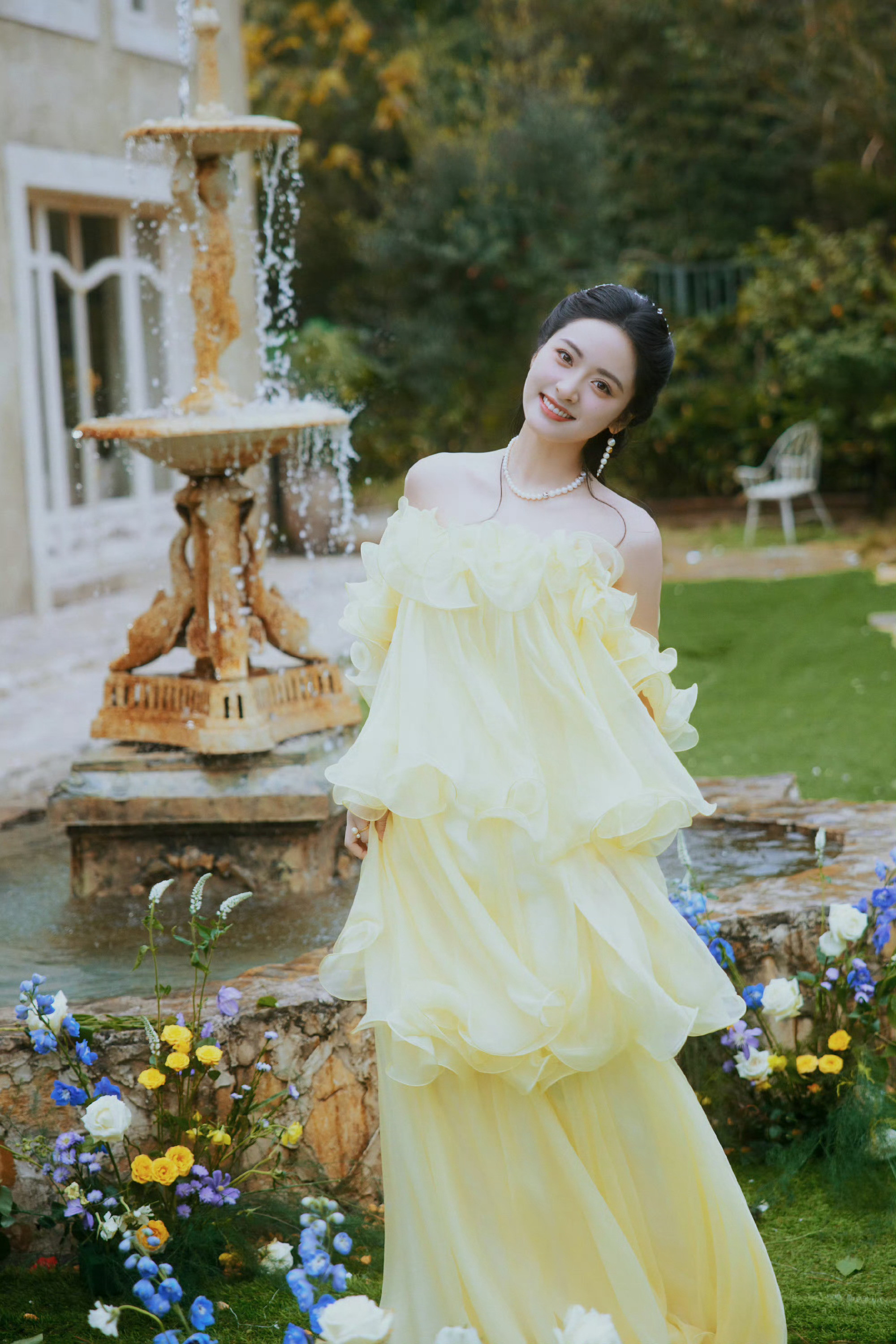 沈月鹅黄纱裙沈月鹅黄仙女裙沈月鹅黄仙女裙，小仙女来了🧚♀️