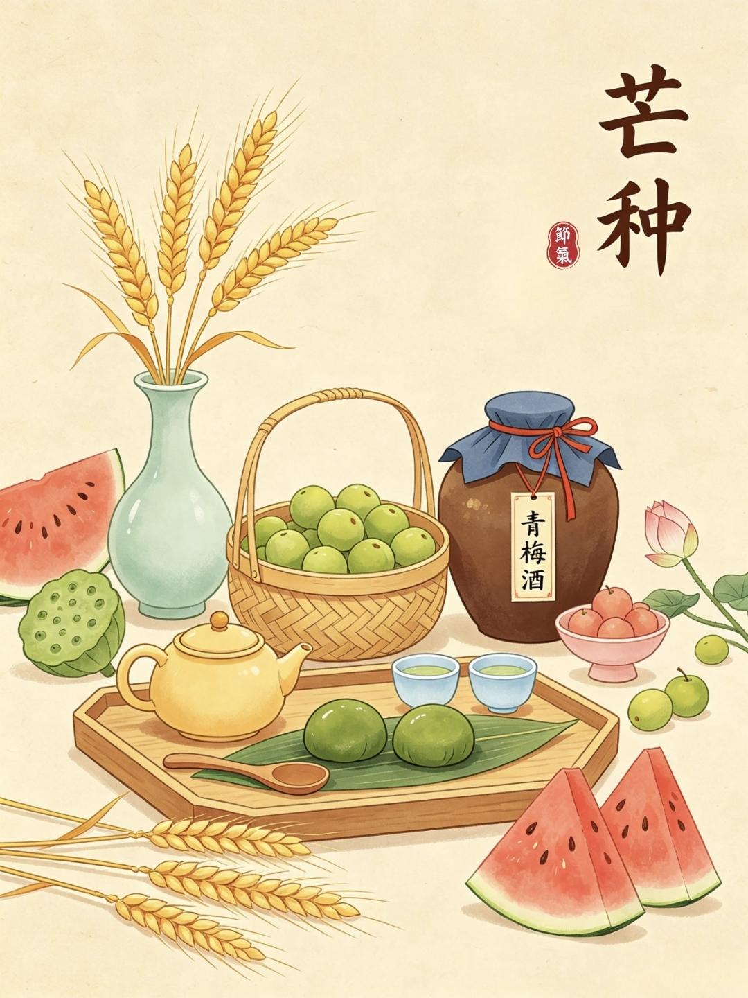 芒种｜忙有所获，种有所期1. 芒种是夏天最有分量的节气。一半是麦浪翻金的收获，