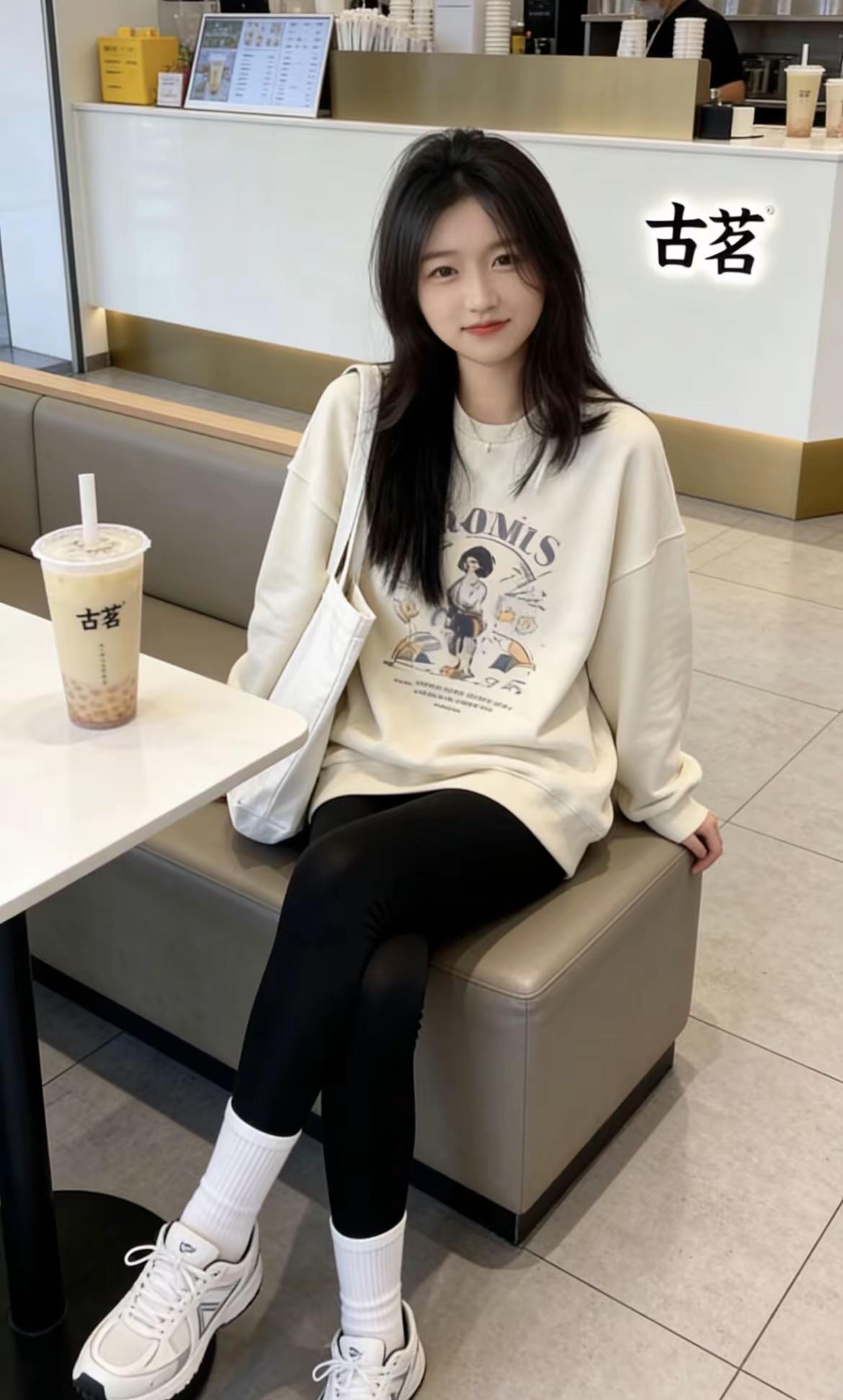 奶茶店这么拍，社恐人绷得住吗？今日穿搭卫衣穿搭今日分享