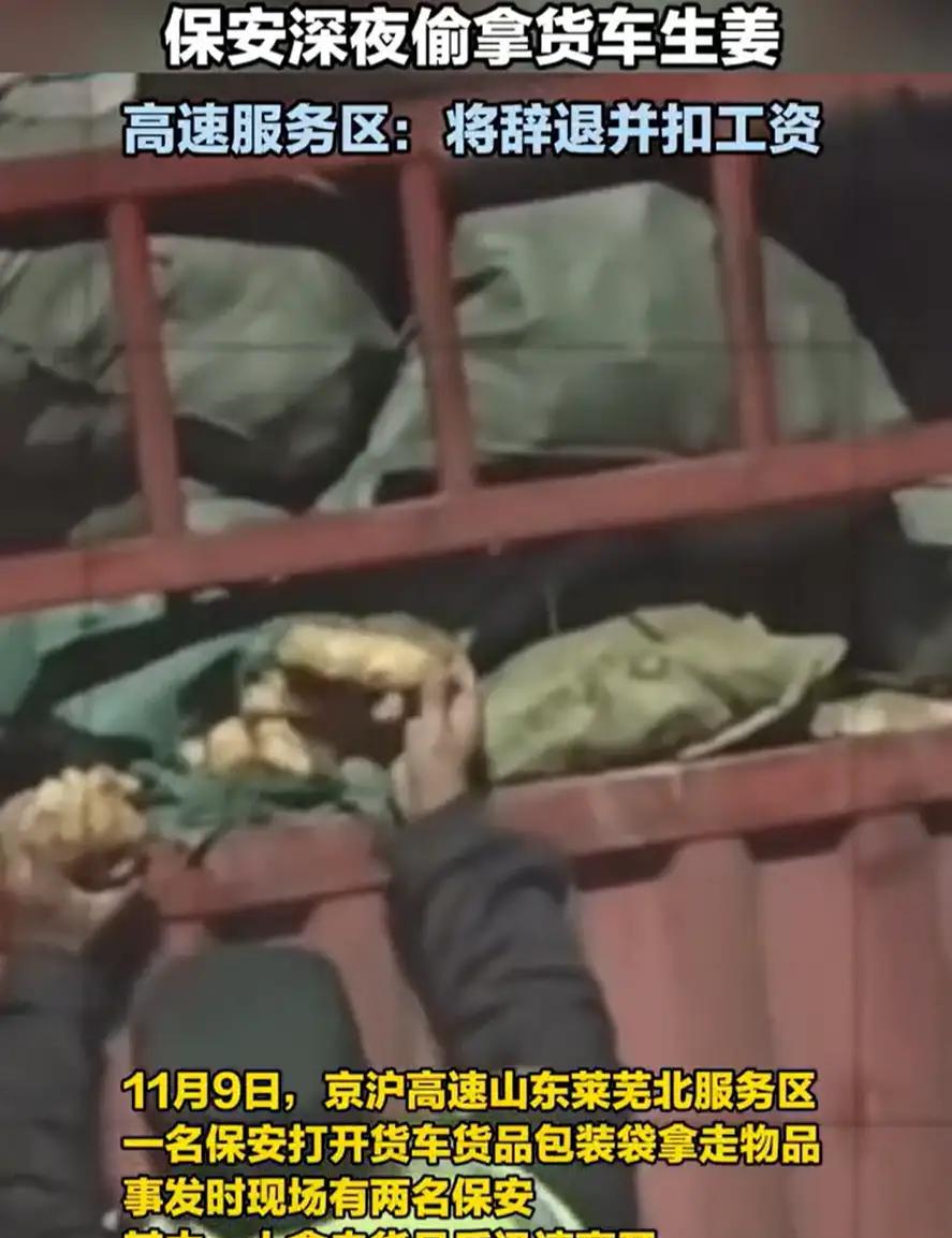 山东莱芜，一位大车司机跑高速时把车停在服务区，半夜起夜时，突然看到两名穿着保安衣