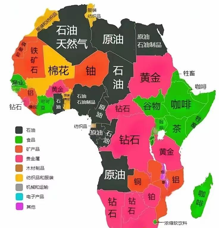 非洲大陆其实非常庞大，并没有地图里显示那么小，而且非洲大陆资源，相当丰富。石油是
