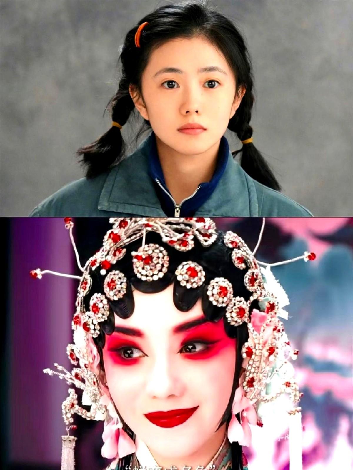 先别急着评价演技，刘浩存这张脸确实很有辨识度。《主角》里她那个秦腔扮相一出来
