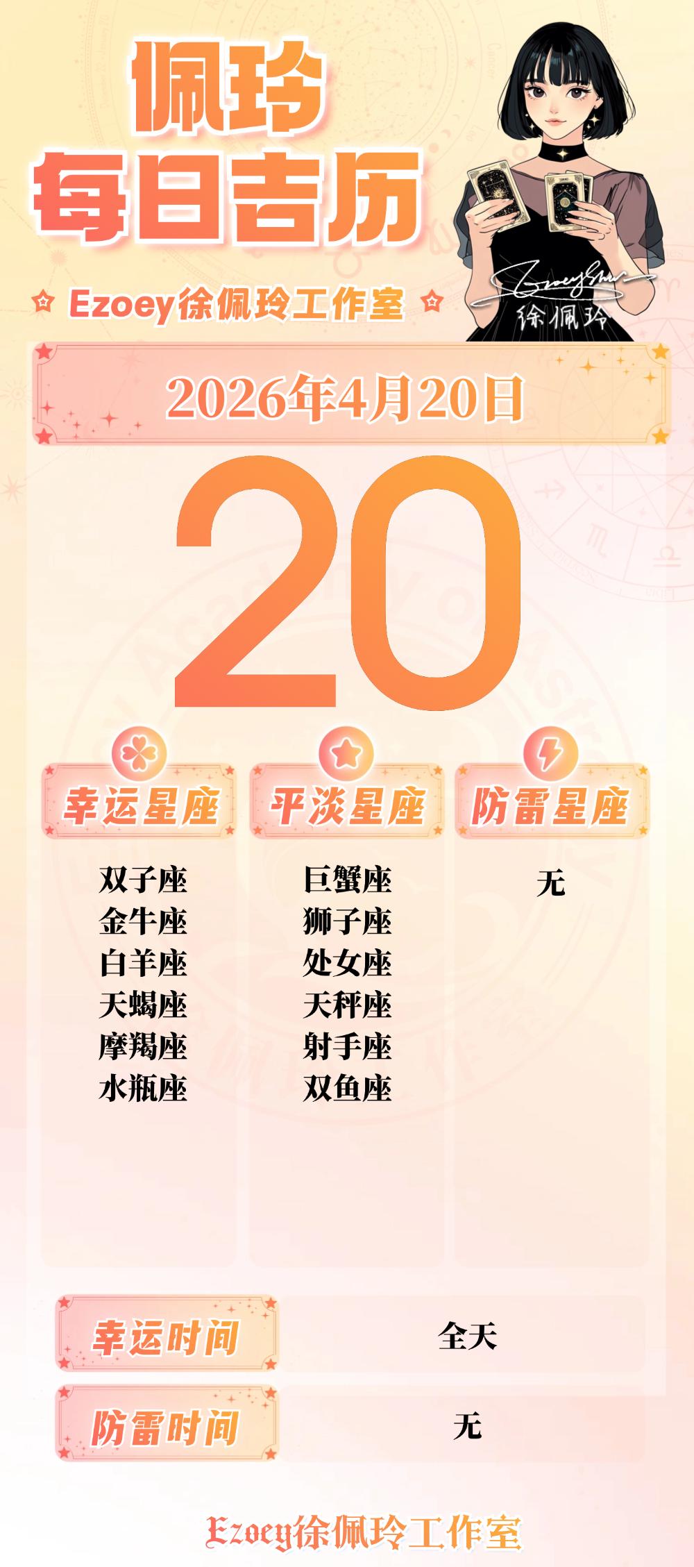 【4.20日播报】金牛座生日月快乐幸运星星：双子座、金牛座、白羊座、天蝎座、摩