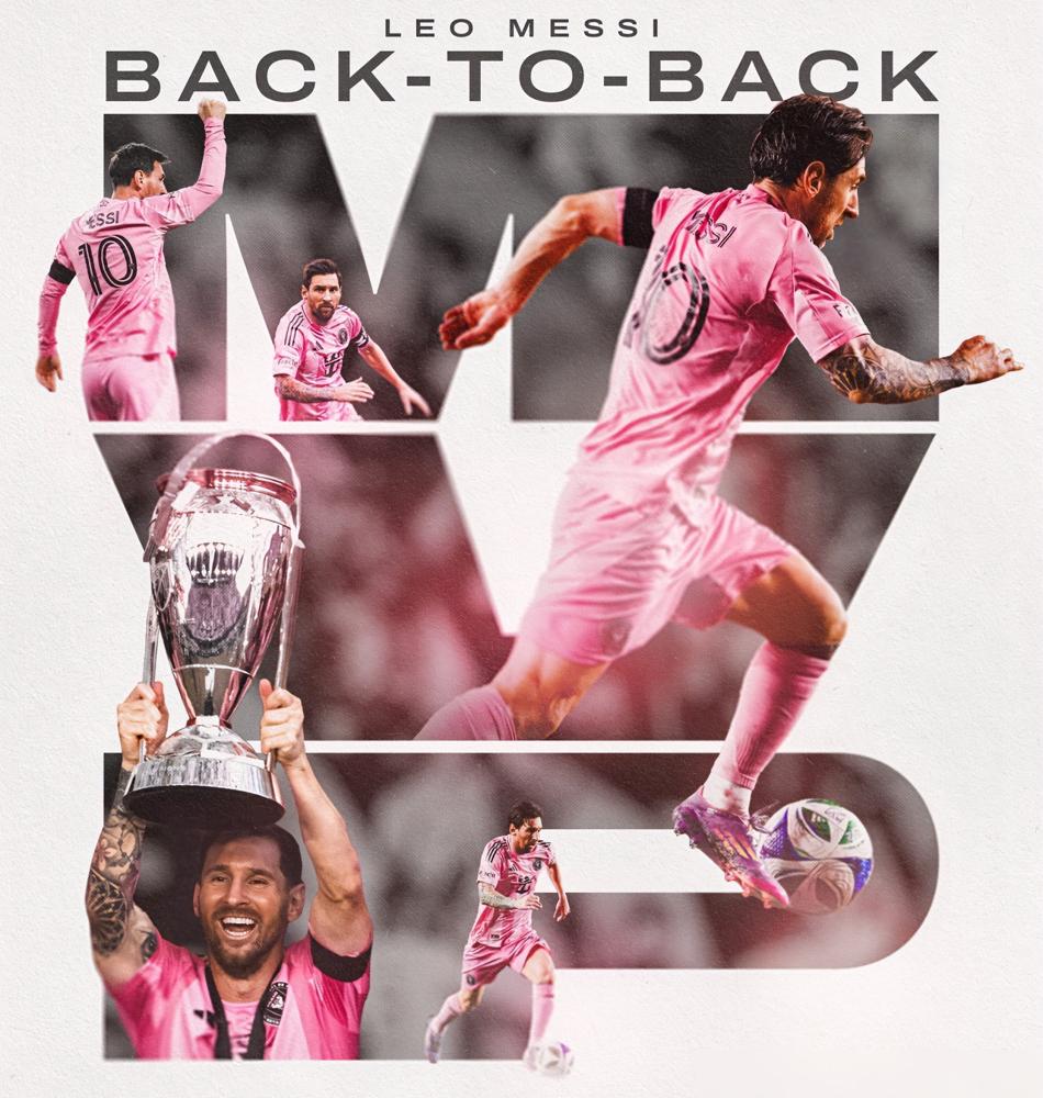 C罗，球王到哪都是王啊？？一个在美职联拿MVP拿到手软，另一个在沙特联赛