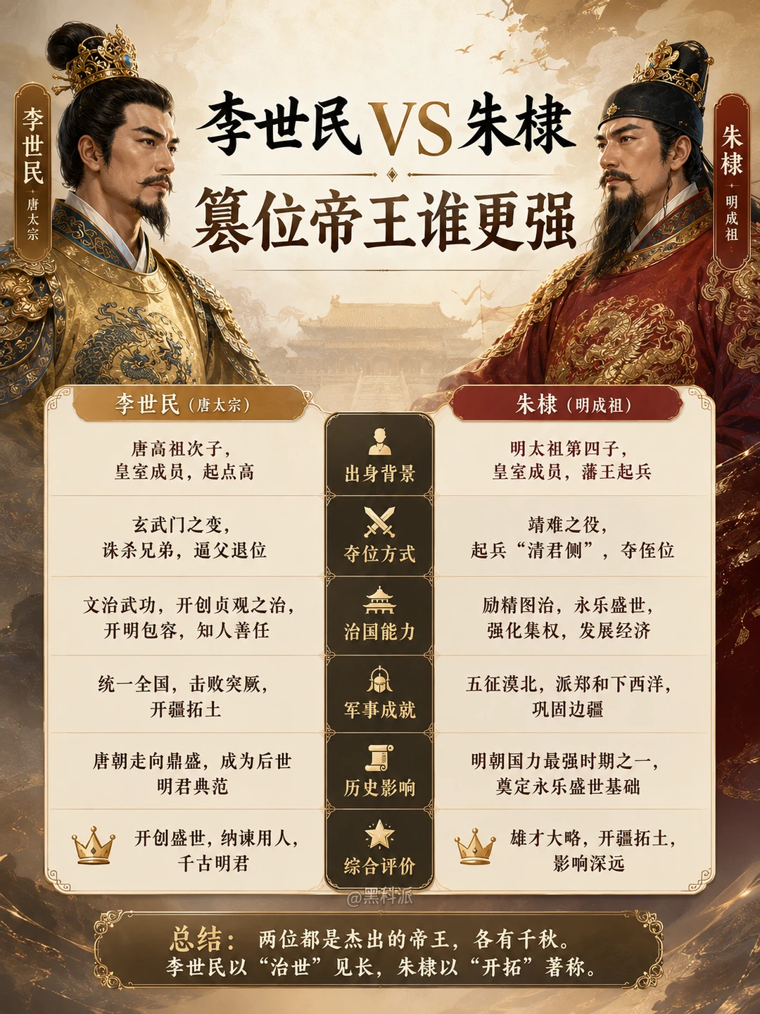 李世民 VS 朱棣，谁是最强篡位帝王？