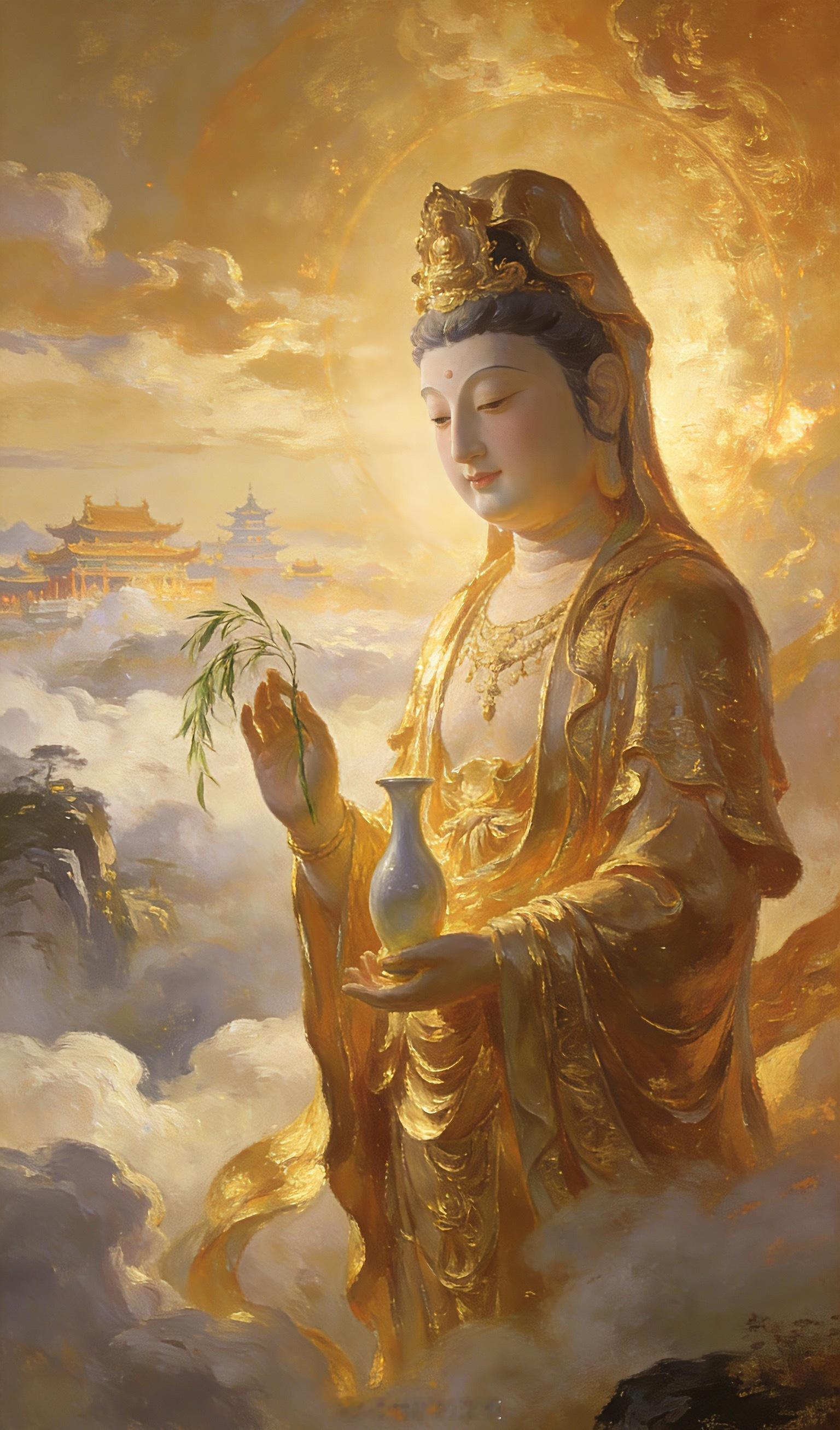 刷到金身观音，说明你是菩萨选中的有福之人，虔诚礼赞，留“平安喜乐”，接住这缕金福