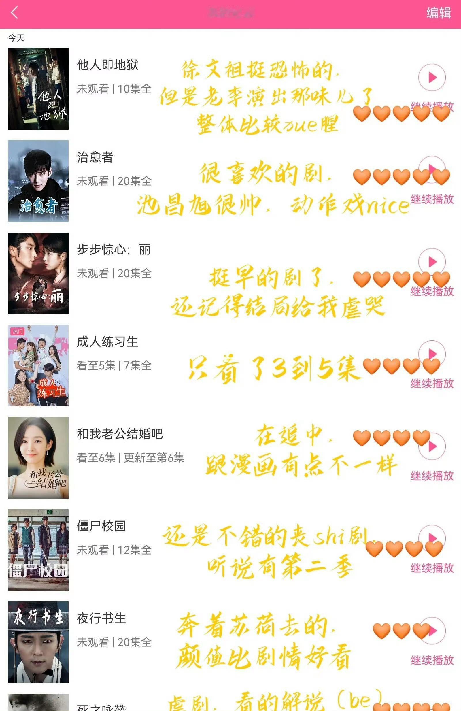 想看大家的韩剧top​​​
