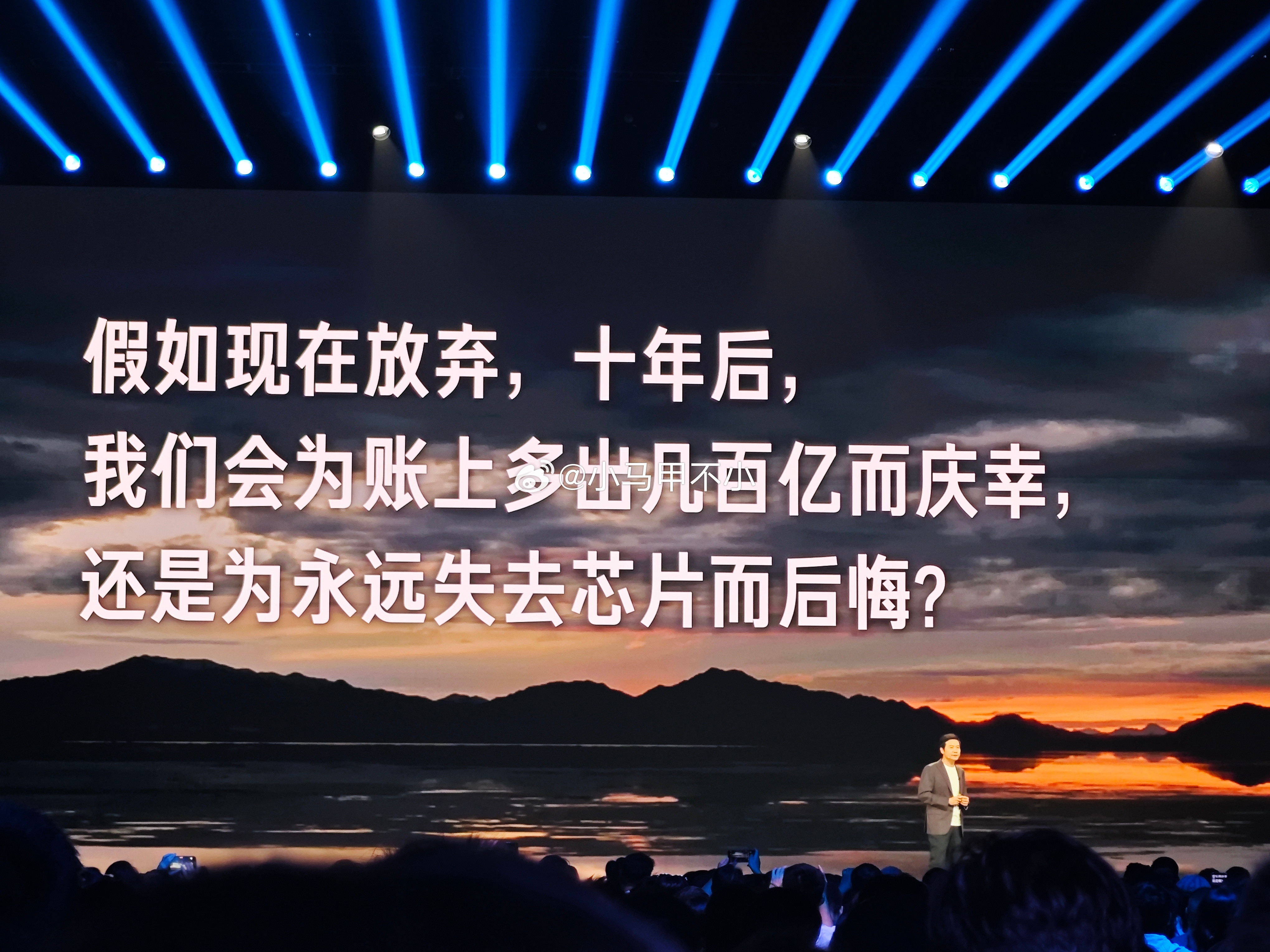 假如现在放弃，十年后，我们会为账上多出几百亿而庆幸，还是为永远失去芯片而后悔？雷