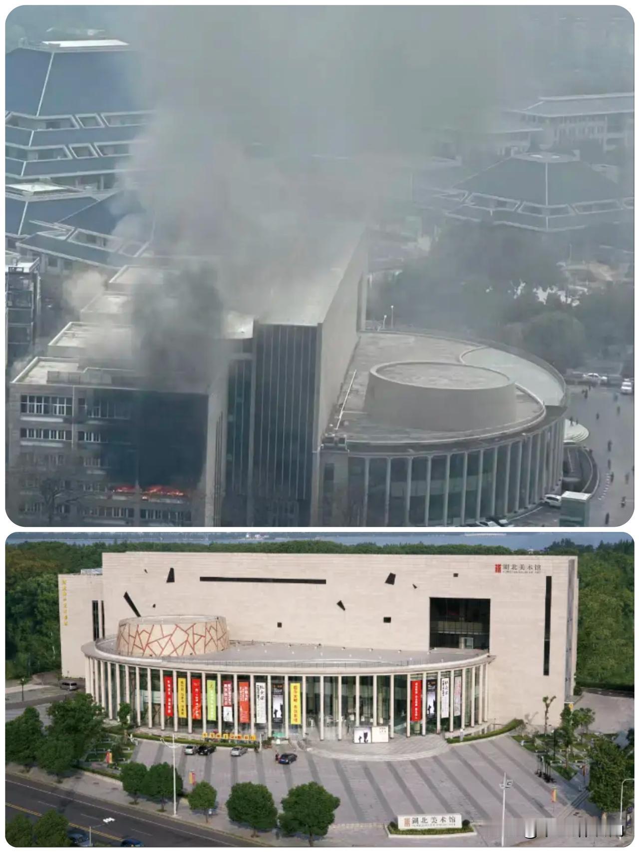 这火烧得太懂事了，简直像是装了北斗导航。湖北美术馆这一把火，完美的避开了所有