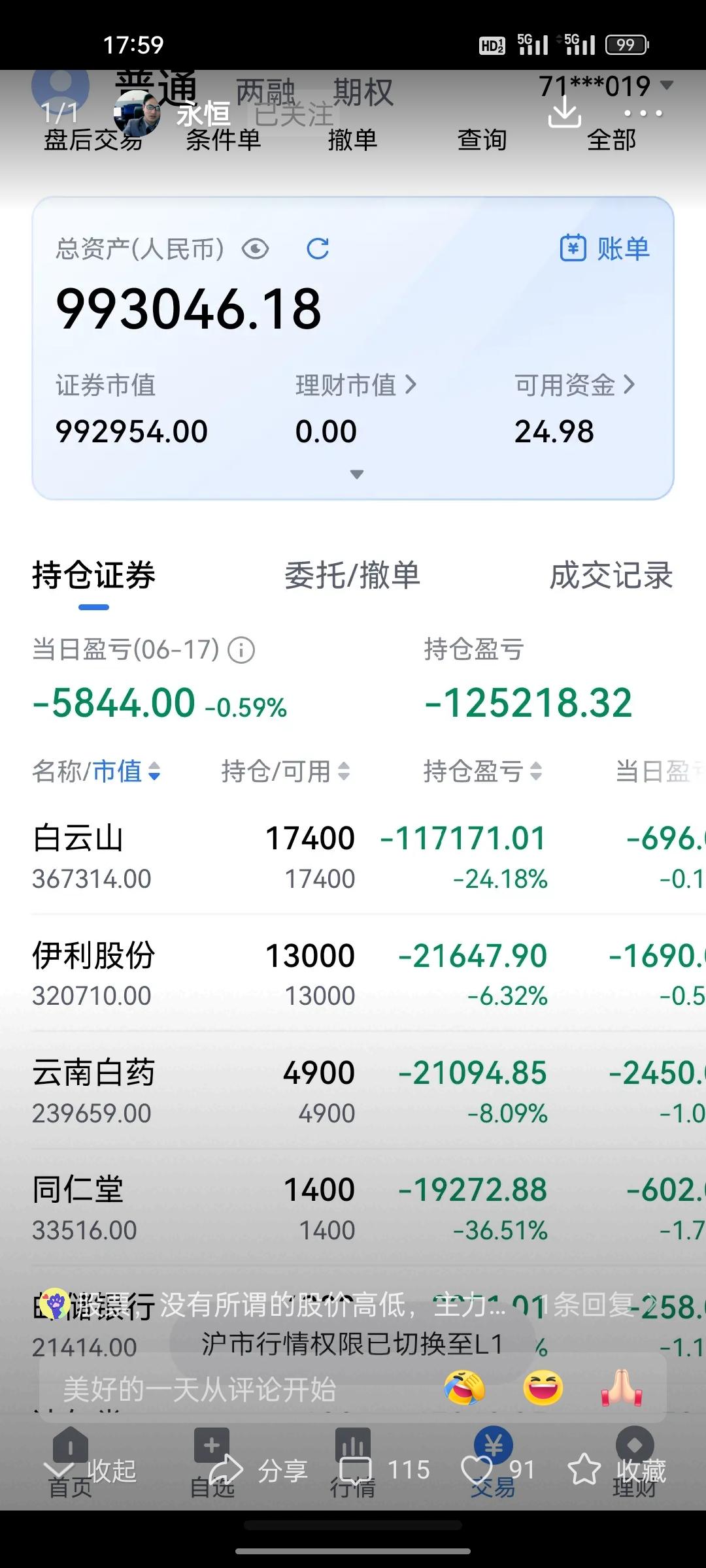 血亏12万！坚守的蓝筹信仰，现在彻底碎了一地！刚看到这张持仓截图，我心里真是