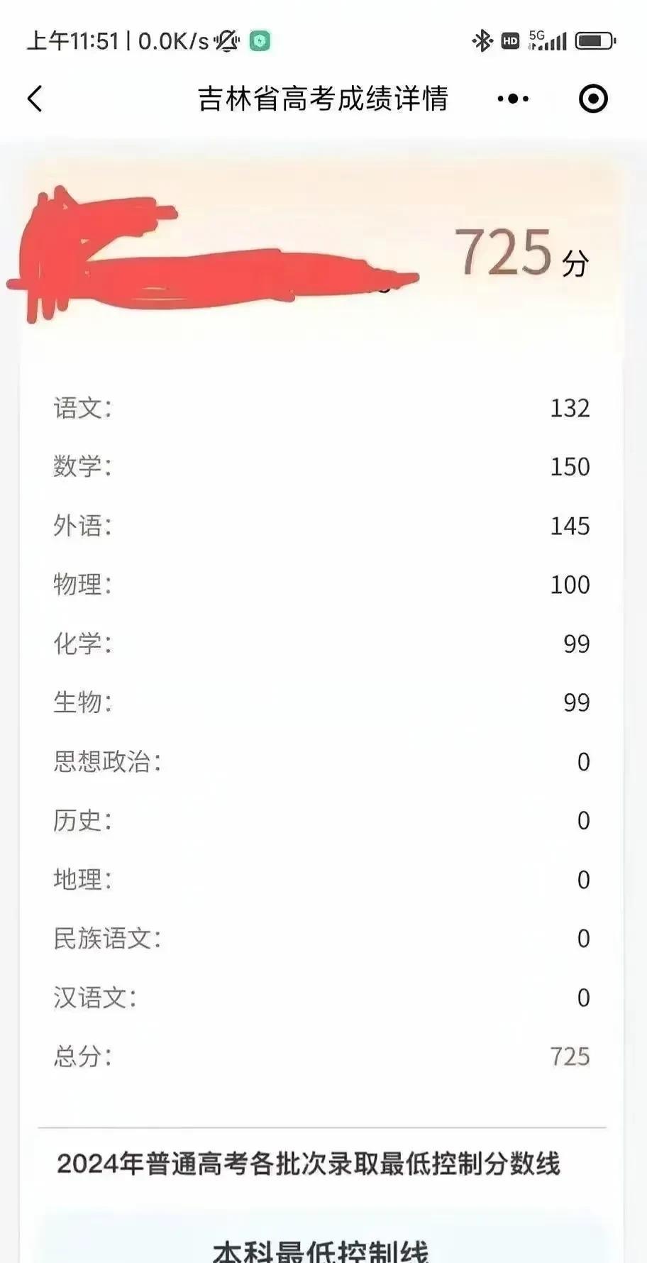 这位吉林的高考状元数学考了150分，理综拿到了298分，这样的学霸居然没有提前保