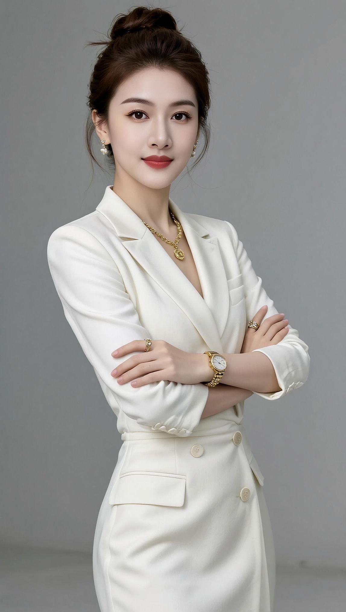 “白西装裹身，自带三分侠气。若江湖在都市，这一身便是我的‘剑鞘’✨”