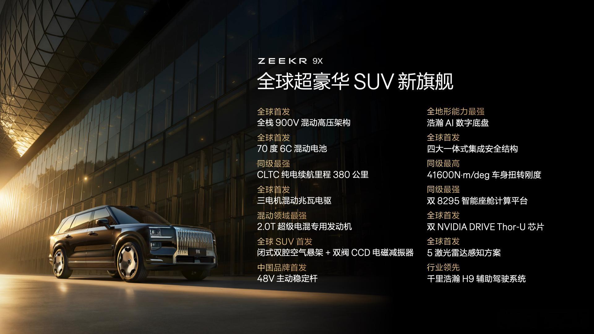 极氪9X价格来了！Max版，预售价格是47.99万元Ultra版，预售价格49.