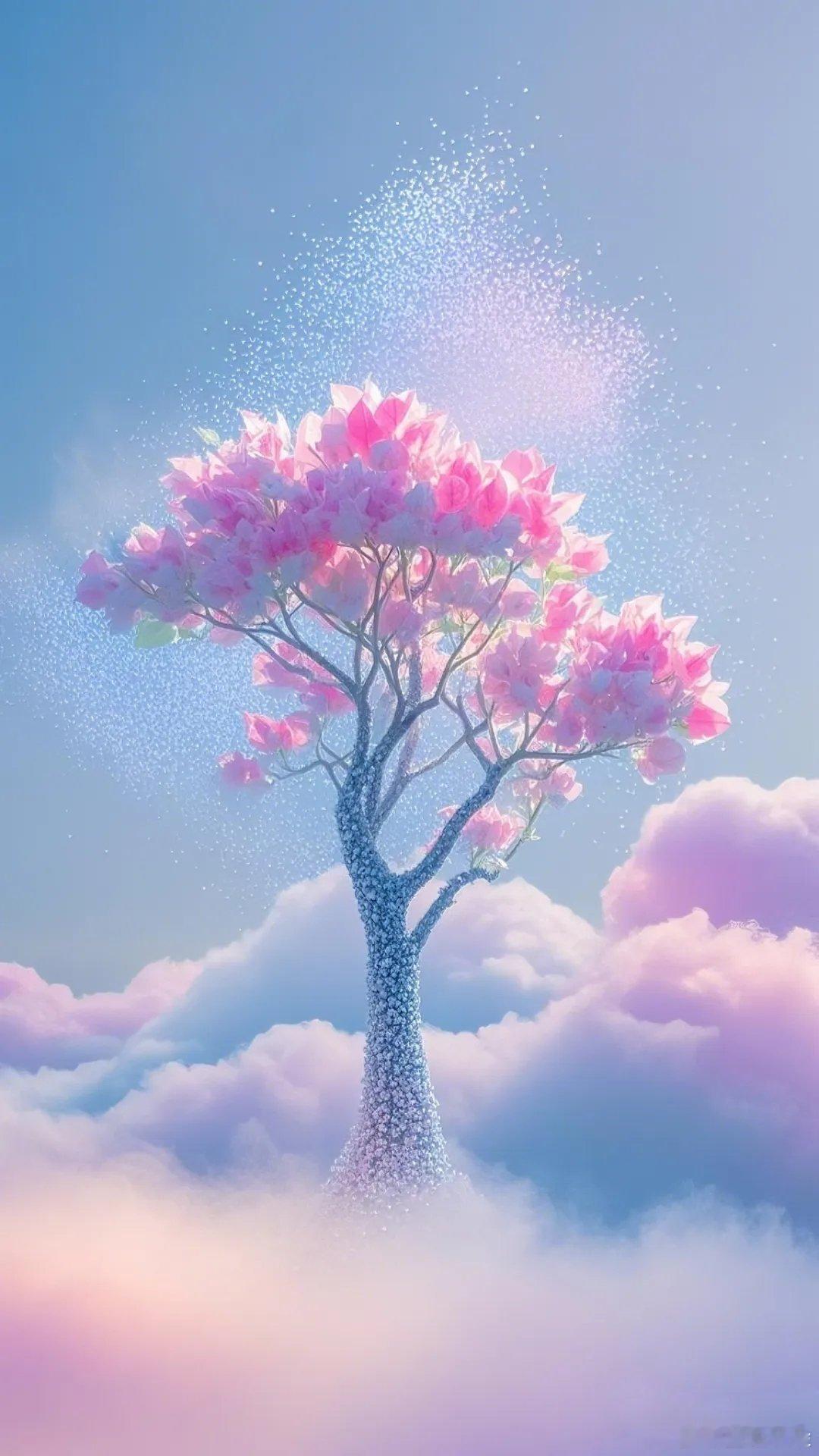 七彩祥云招财吸金发财花树壁纸～见者发财暴富！财源滚滚来💰💰​​​