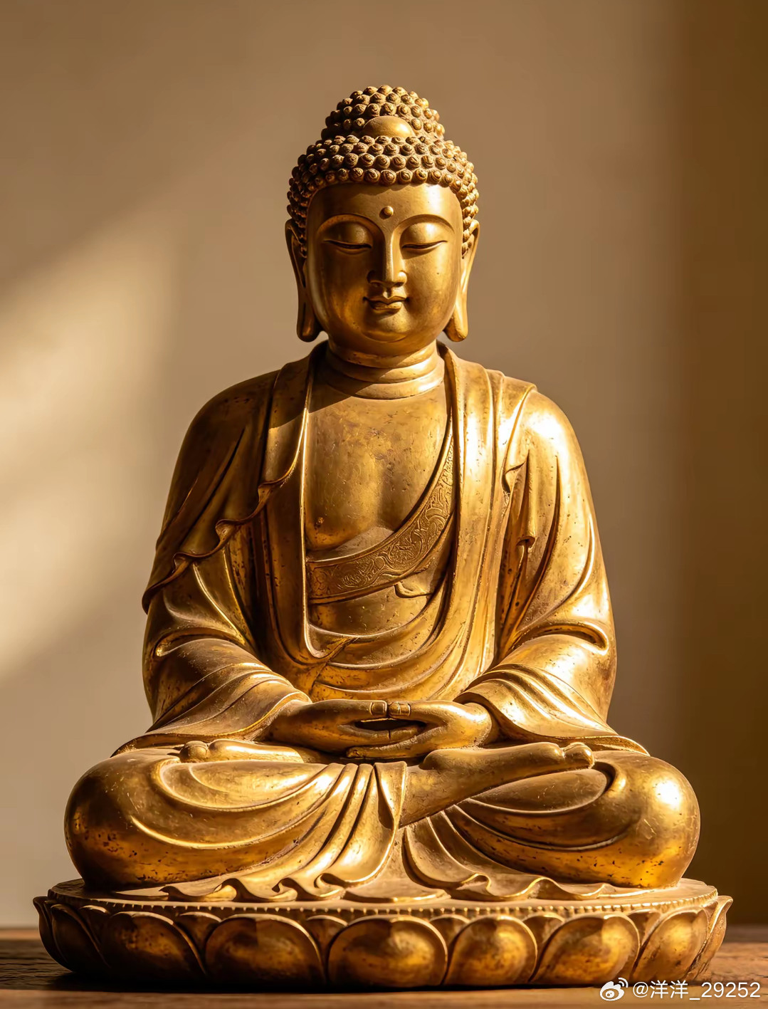 洋洋高锐～问·佛◎红尘余生走进……宝殿◎跪倒佛前欲问……残生◎释加牟尼金光……环