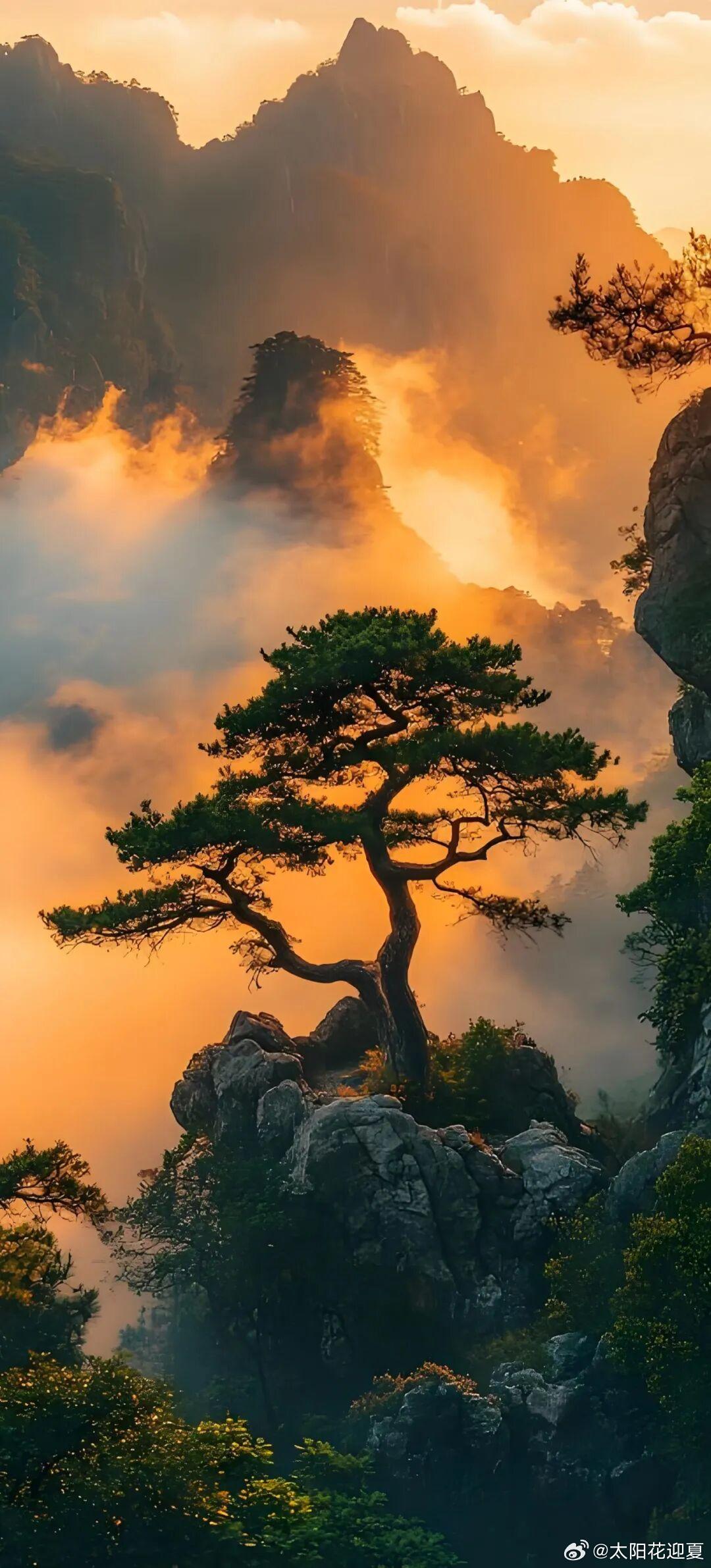 山与日落，都是治愈人间的温柔🌄