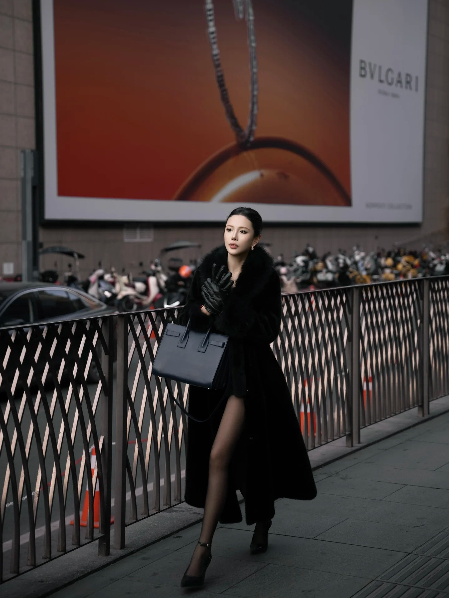 冬日ALLBLACK穿搭｜黑丝大长腿