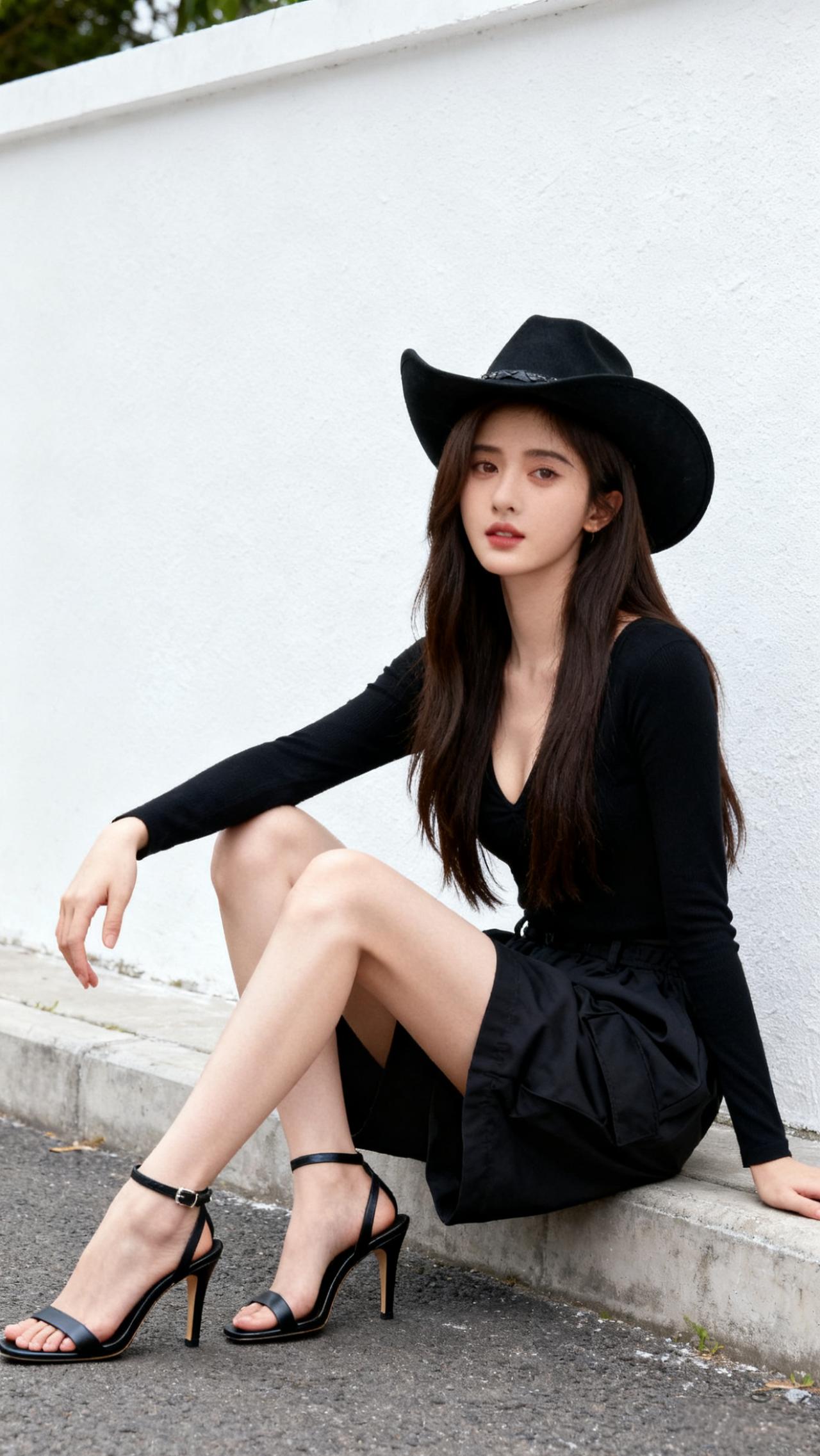 黑玫瑰时尚美女穿什么服装拍照能有高级感黑玫瑰魅力