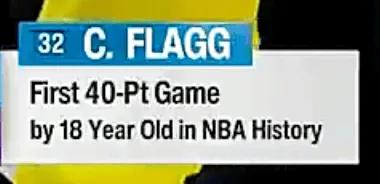 太强了，詹姆斯都自叹不如啊！史上最年轻40分先生，18岁359天的弗拉格成为NB