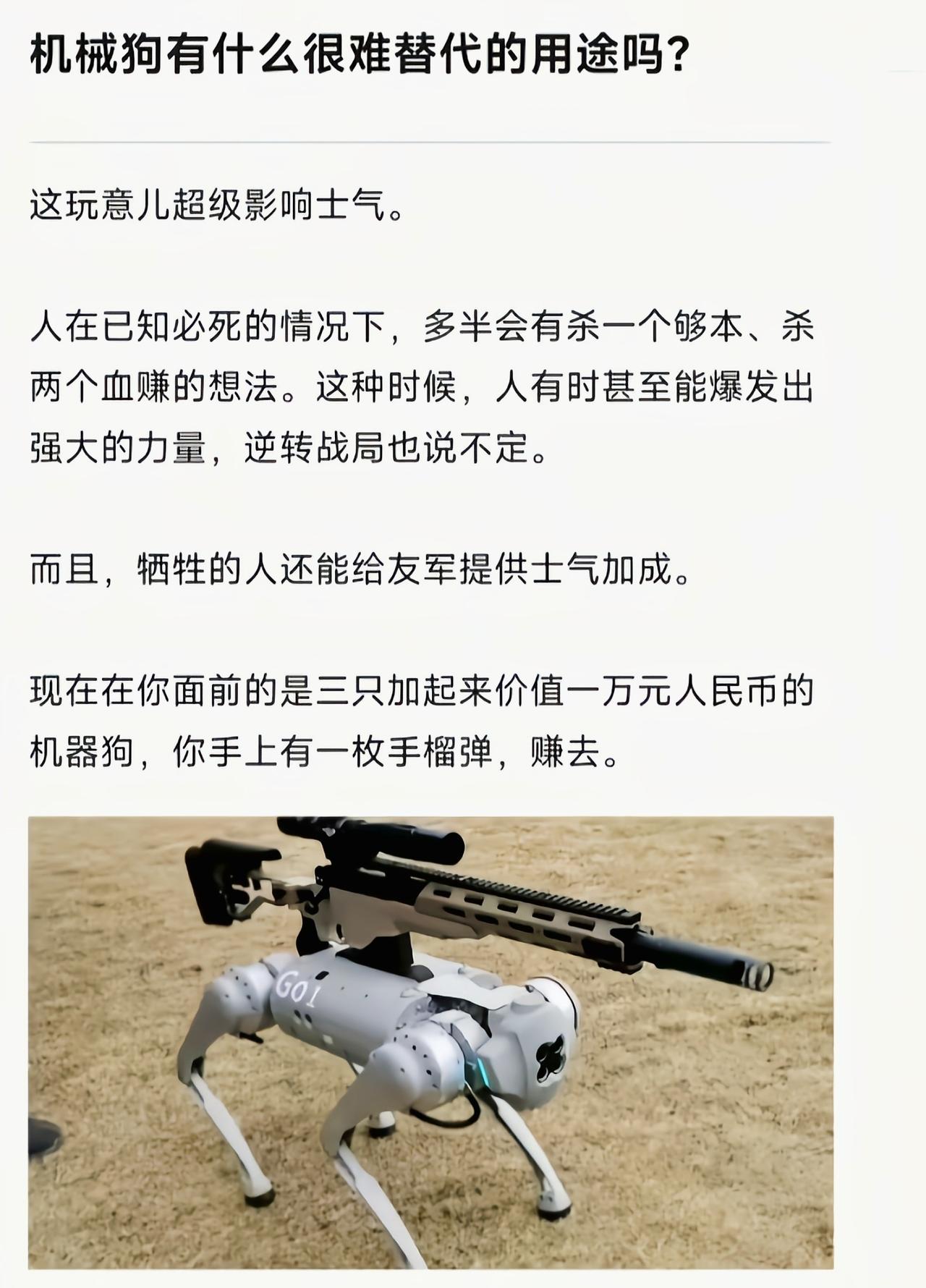以后双方都出动机器狗，就没有士气这个东西了[6]
