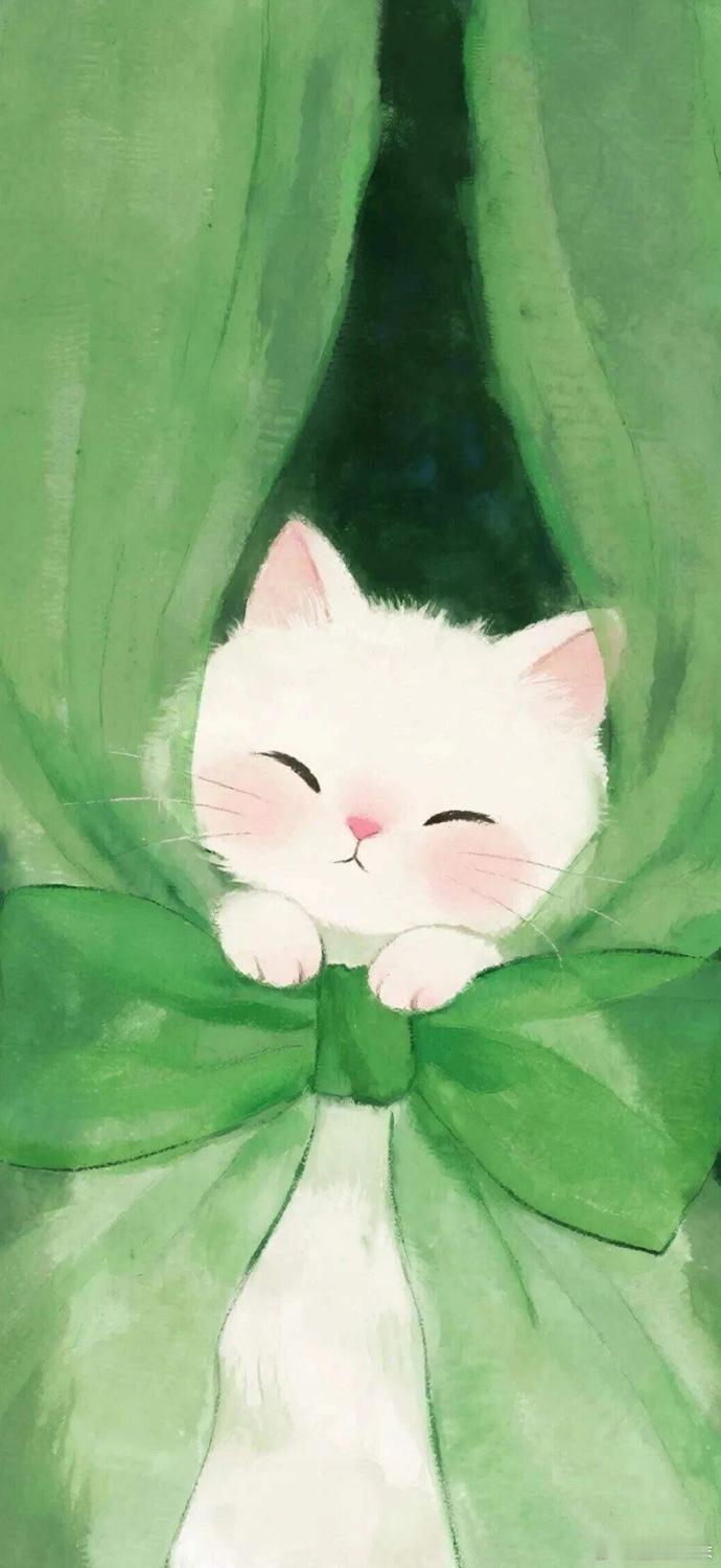 一期治愈可爱卡通插画全面屏壁纸