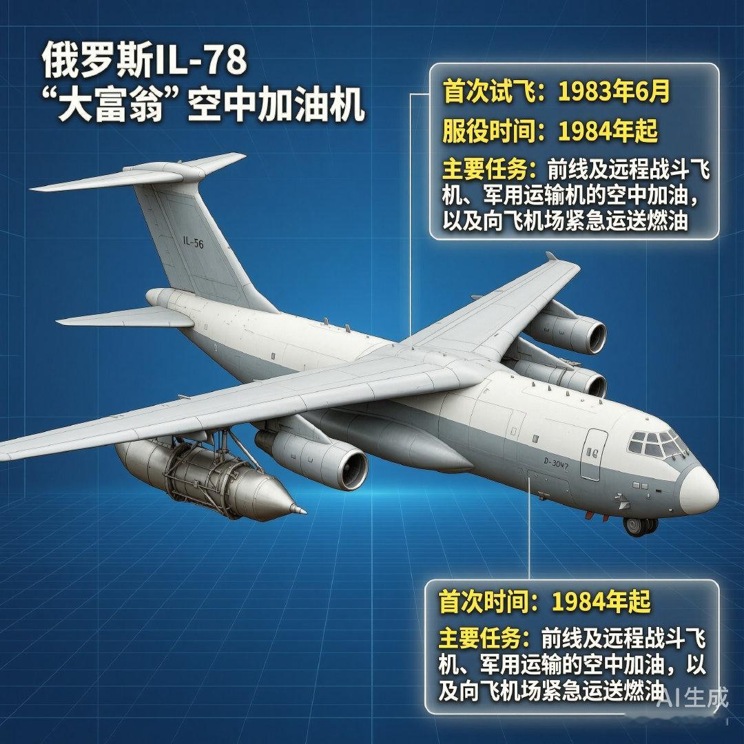 军事ai新视野俄罗斯IL-78“大富翁”空中加油机IL-78是伊留申设计局在I