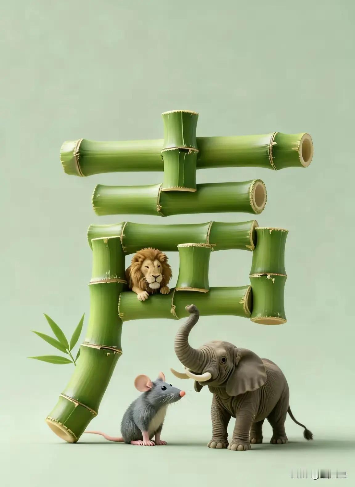 此猜成语图太难猜了只有一个声字其于就只有狮子，耗子乖大象能猜个什么成语呢