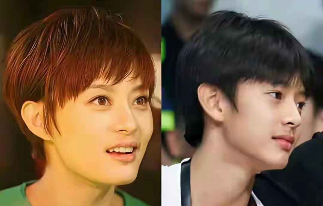 孙俪家这儿子，简直是男版复刻啊。眉眼神态跟孙俪像一个模子刻出来的，连笑起来的弧度