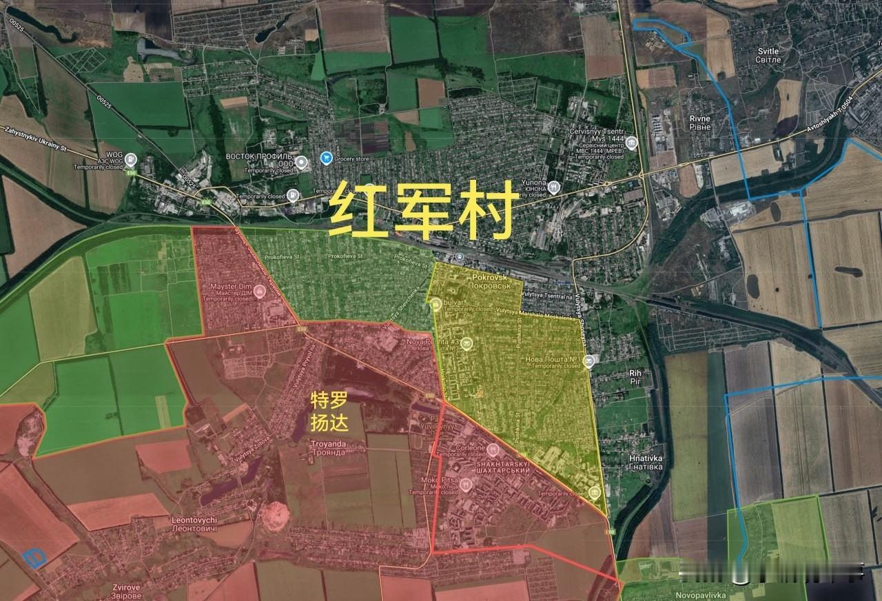 10月18日K哥更新俄乌战报：图一：俄军占领了红军村市南部直至铁路线的几乎所