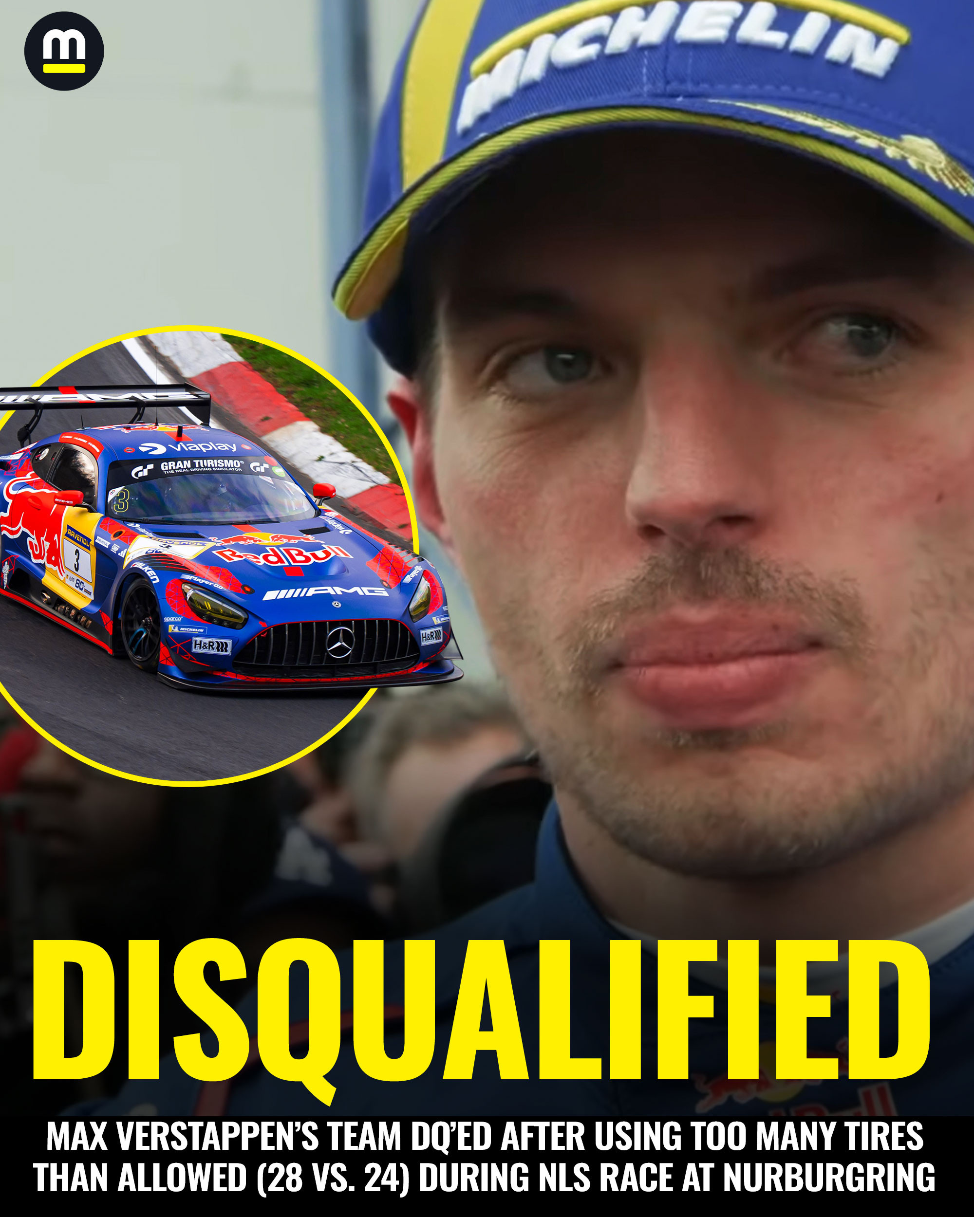 🚨Breaking：维斯塔潘的3号车组，被取消了NLS第二站的比赛成绩！被取消