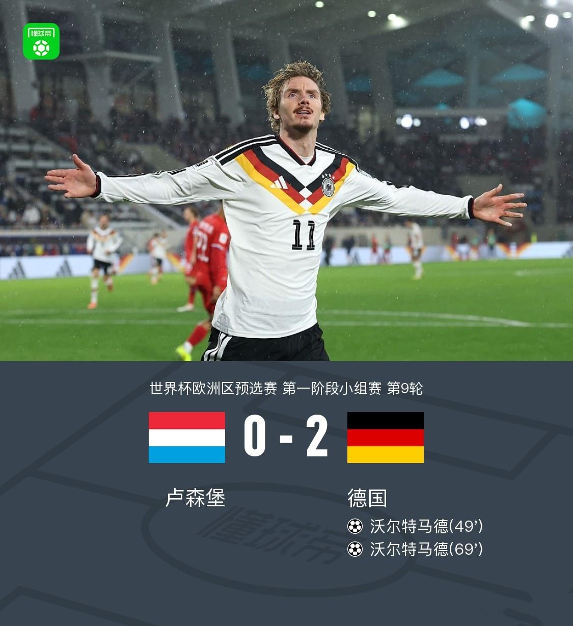 德国队未来第一中锋，沃尔特马德。上赛季在德甲斯图加特，只打进17球还没人认识