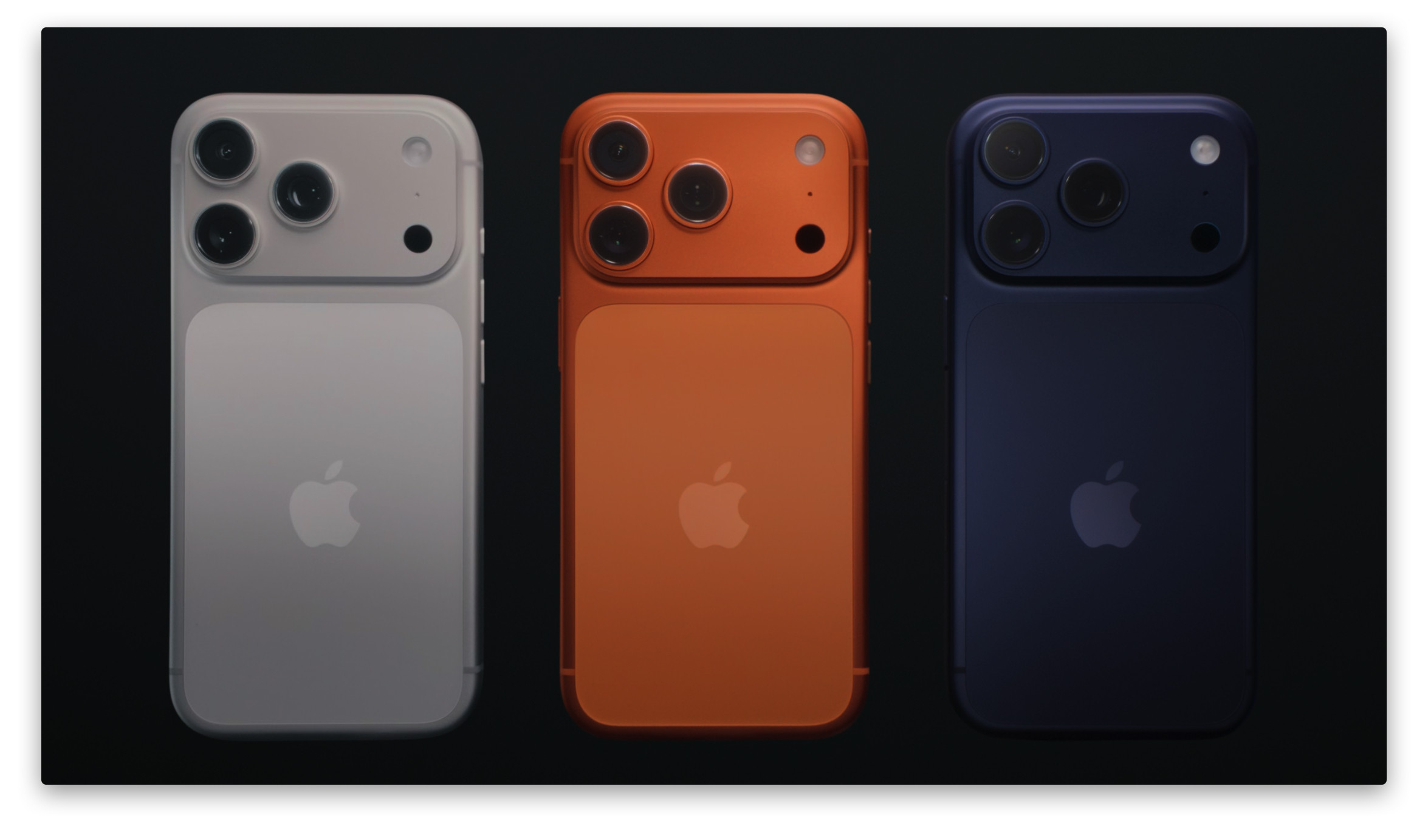 第七款产品：iPhone17Pro迎来了全新的外观，拥有3款配色：有一说一今