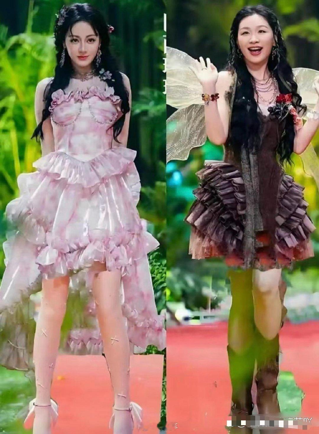 是不是迪丽热巴和金靖把鞋子穿混了，给两人换过来鞋子，看着舒服多了