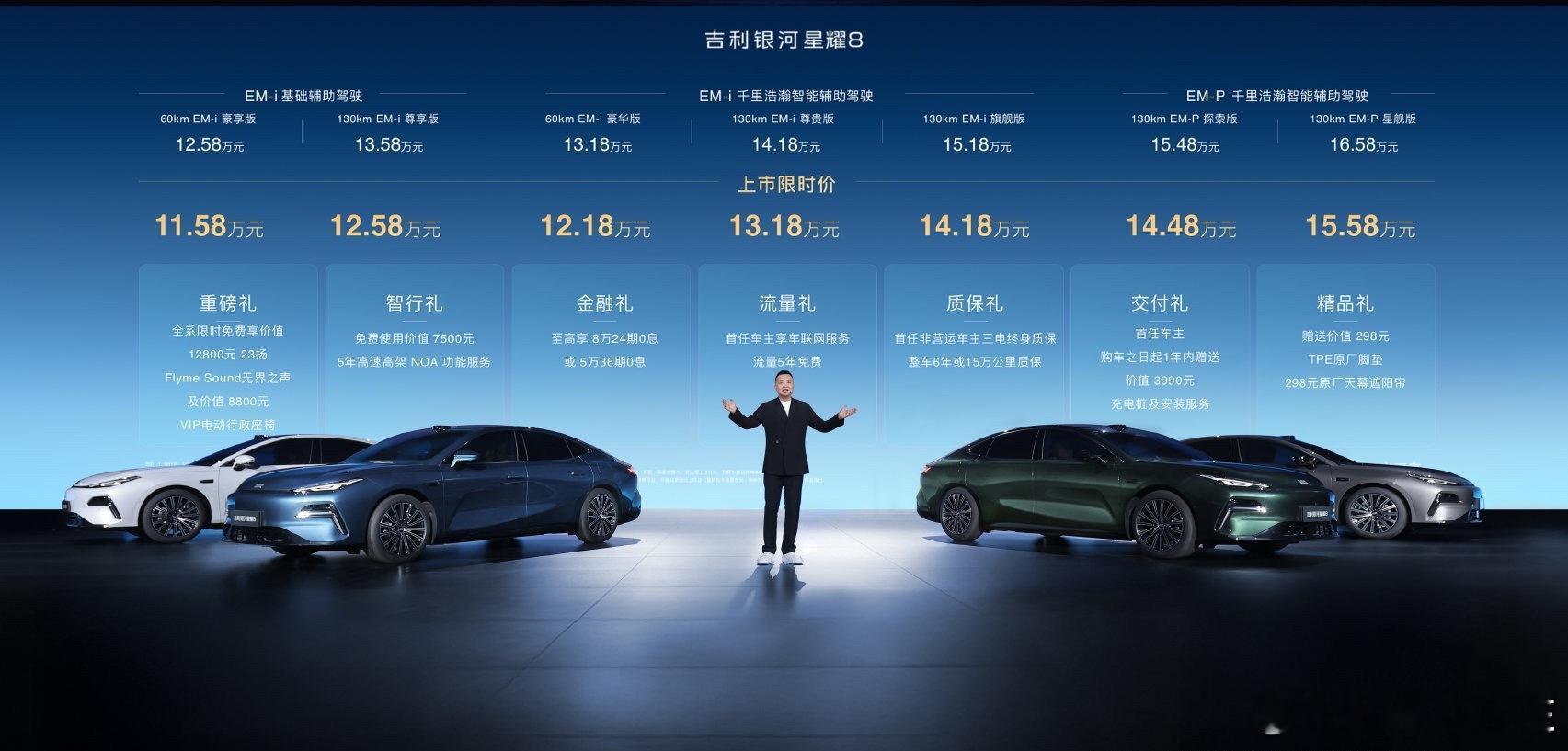 吉利银河星耀8这价格没谁了！11.58万-15.58万造型颜值，配置，空间非常香