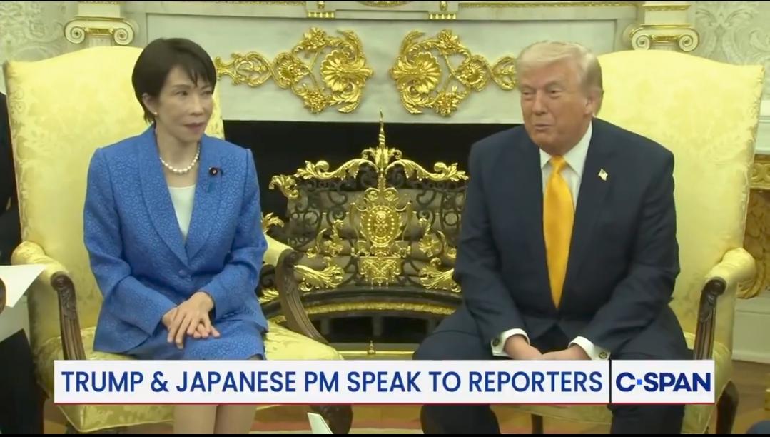 突发新闻——当地时间2026年3月20日，美国总统特朗普与日本首相高市早苗在白宫