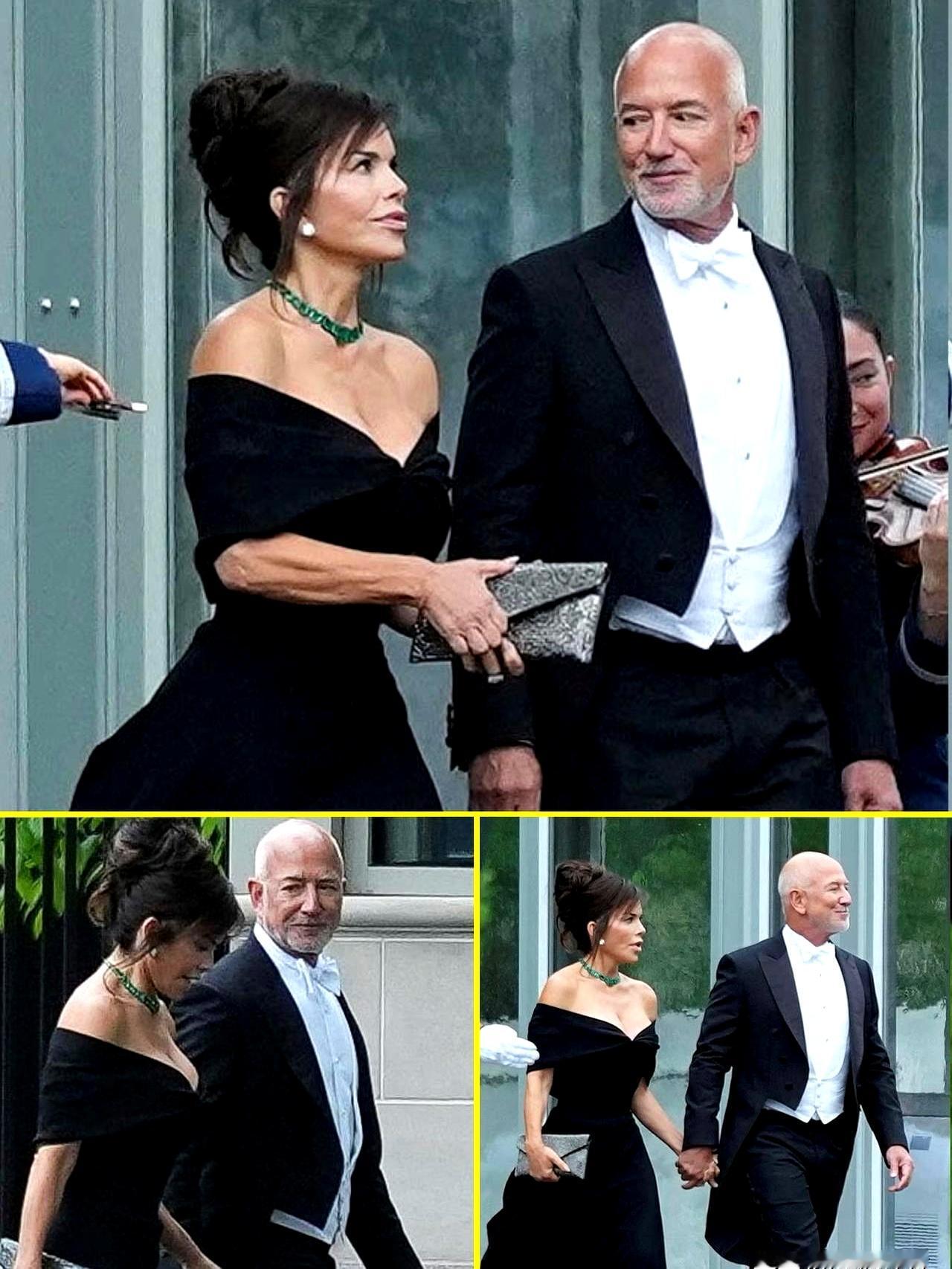 56岁这状态也太顶了吧？桑切斯陪贝佐斯去白宫参加英国国王的宴会，一出场就把人惊