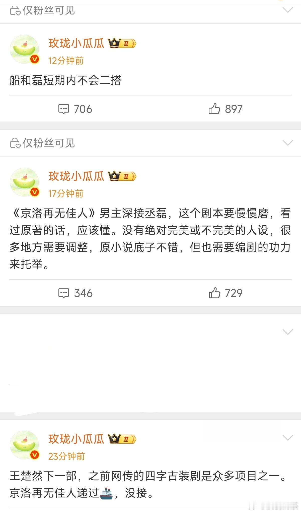 打假来得这么快王楚然丞磊京洛再无佳人