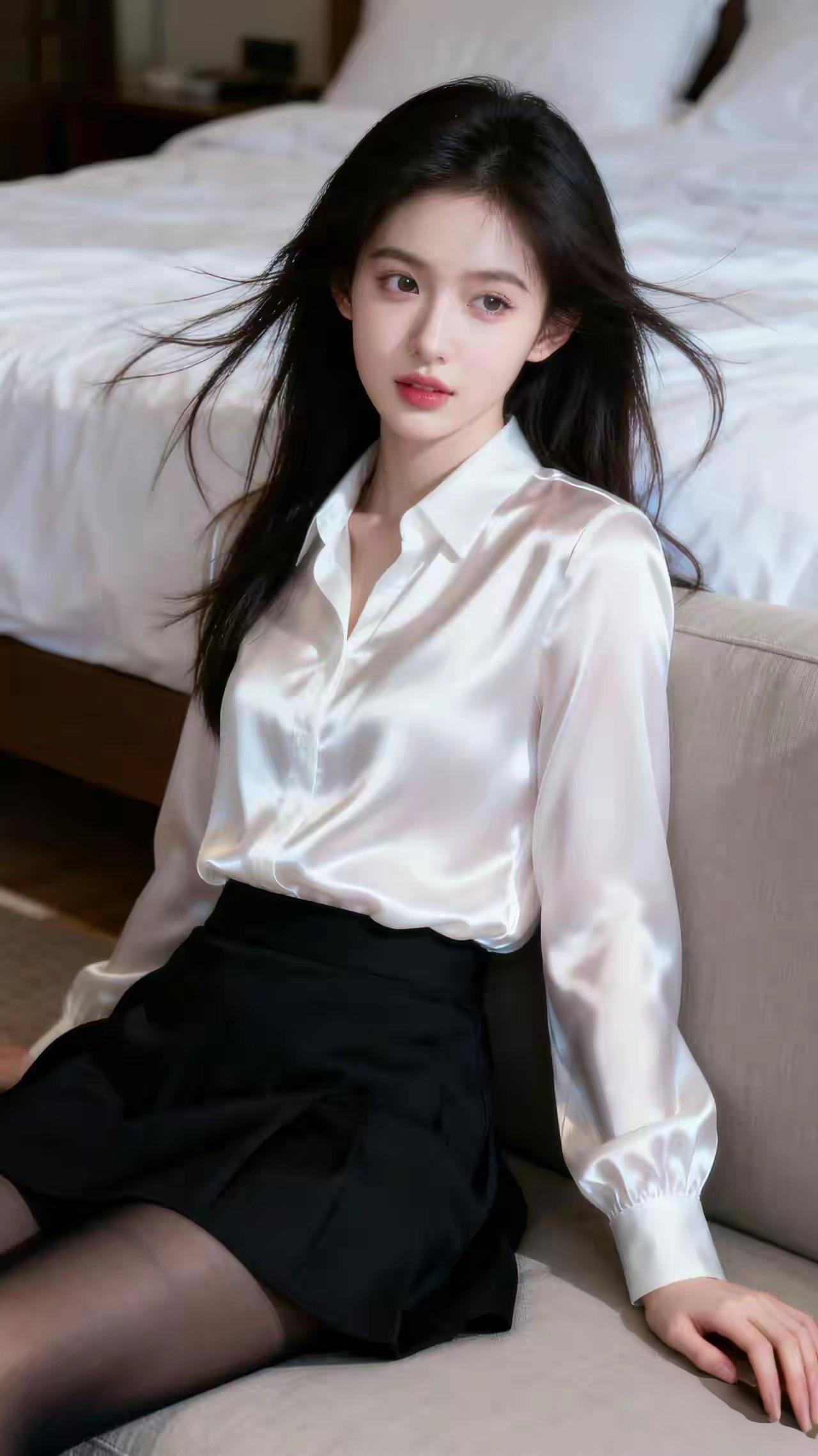 可甜可咸的性感美女配上黑丝，那简直是视觉盛宴，魅力加倍