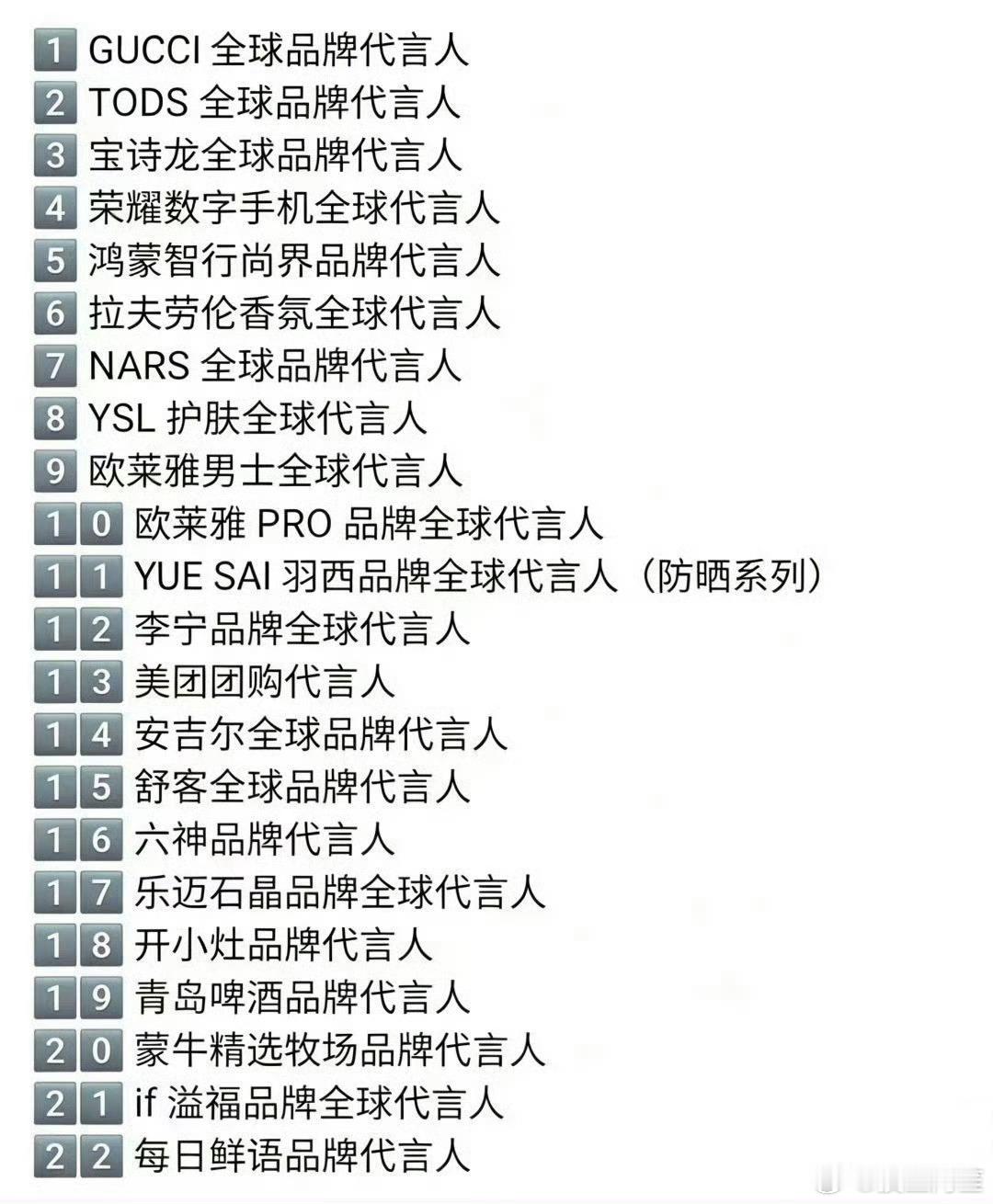 肖战的商业版图，就这样从高奢到科技新锐再到国民品牌一应俱全，一水的全球代言人，每