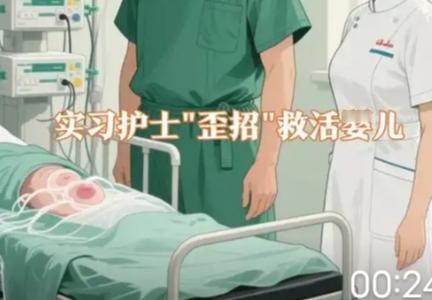 医院一名孕妇生了个男孩，婴儿没呼吸，拍来拍去不哭，主产医师都要放弃了，实习的女护