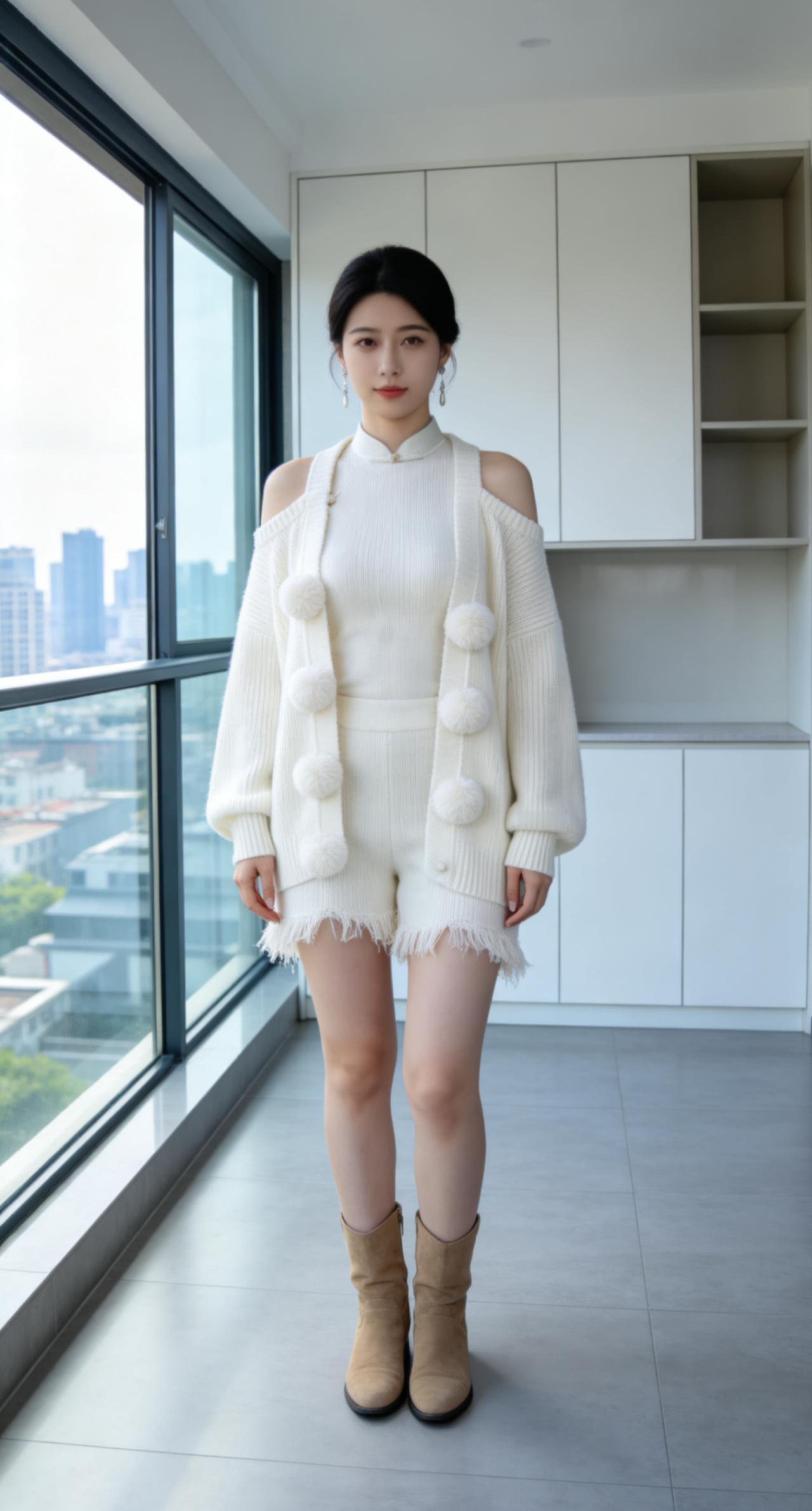 年轻，各种风格都要穿穿看！这一身穿搭，太显白了吧！