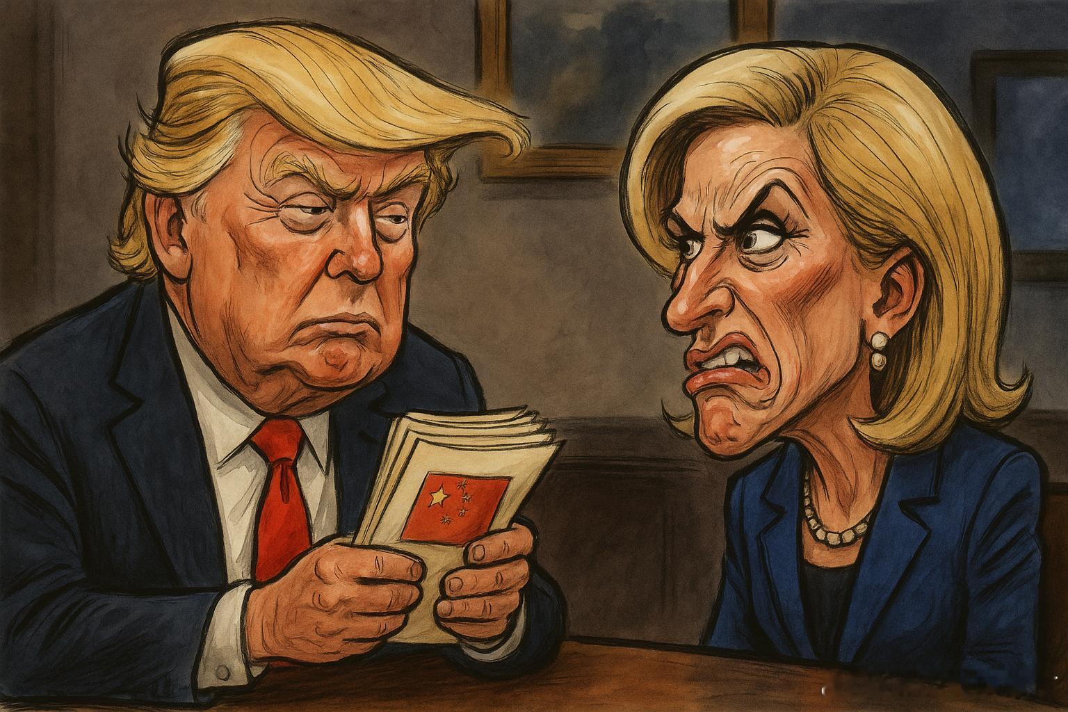 这段采访其实把美国内部对中国的复杂心态摊在了桌面上。主持人先用“他们不是法国人，