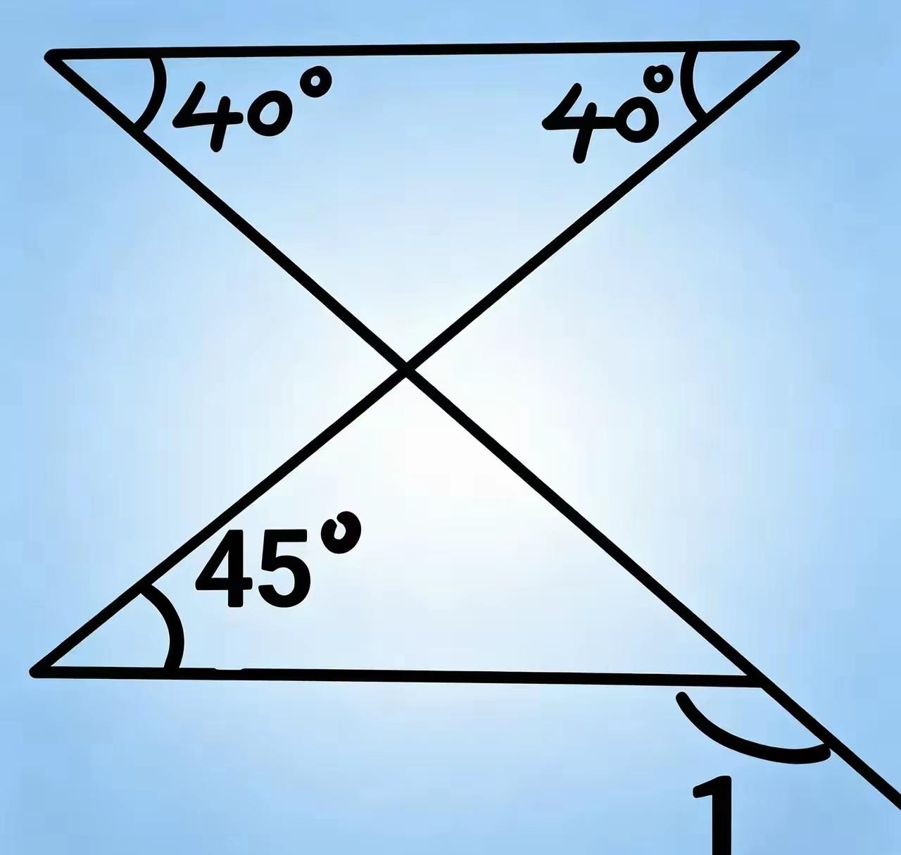 ∠1=？度？能秒答的都是数学高手。动动脑不会老。一道经典几何题，很多人看着就头
