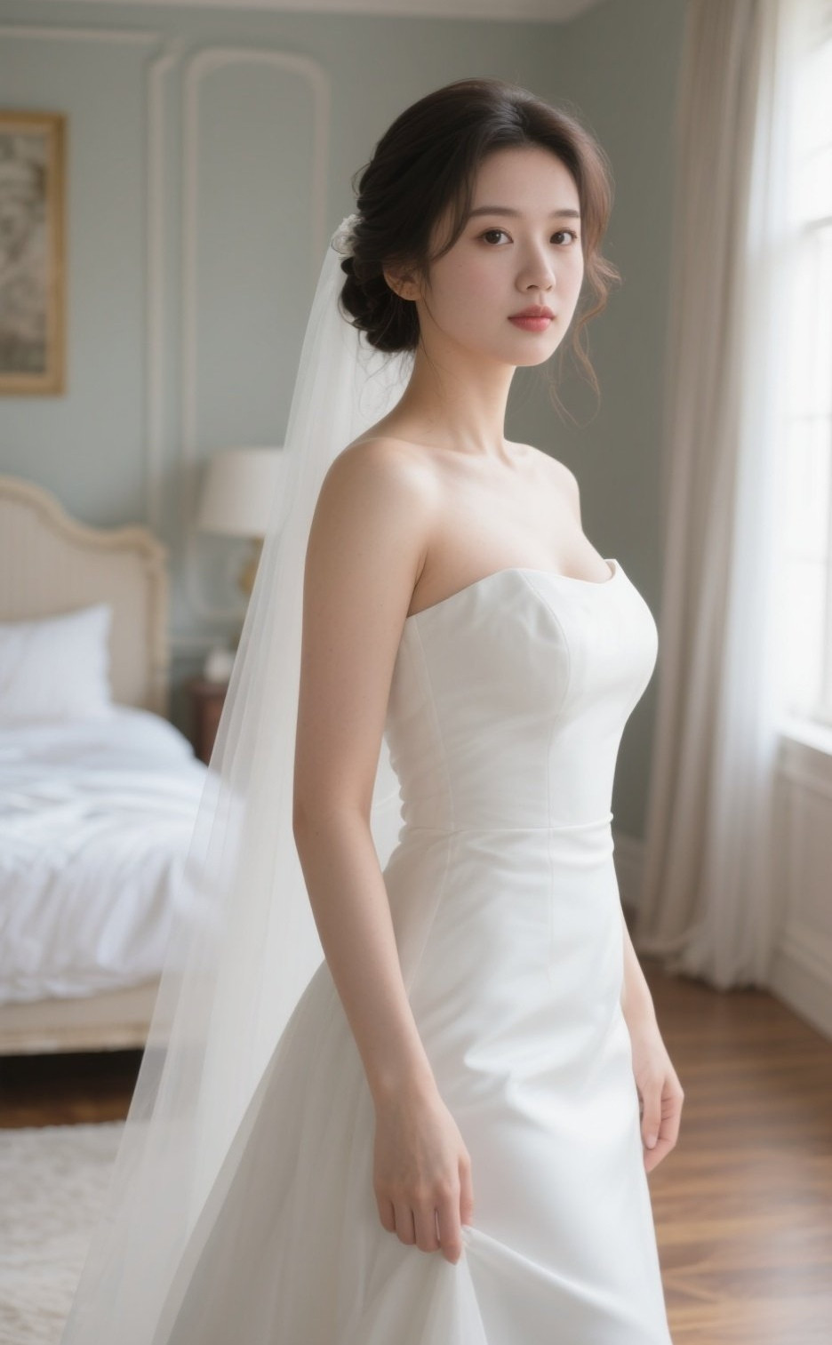 柔情少妇白裙翩跹醉晚风
