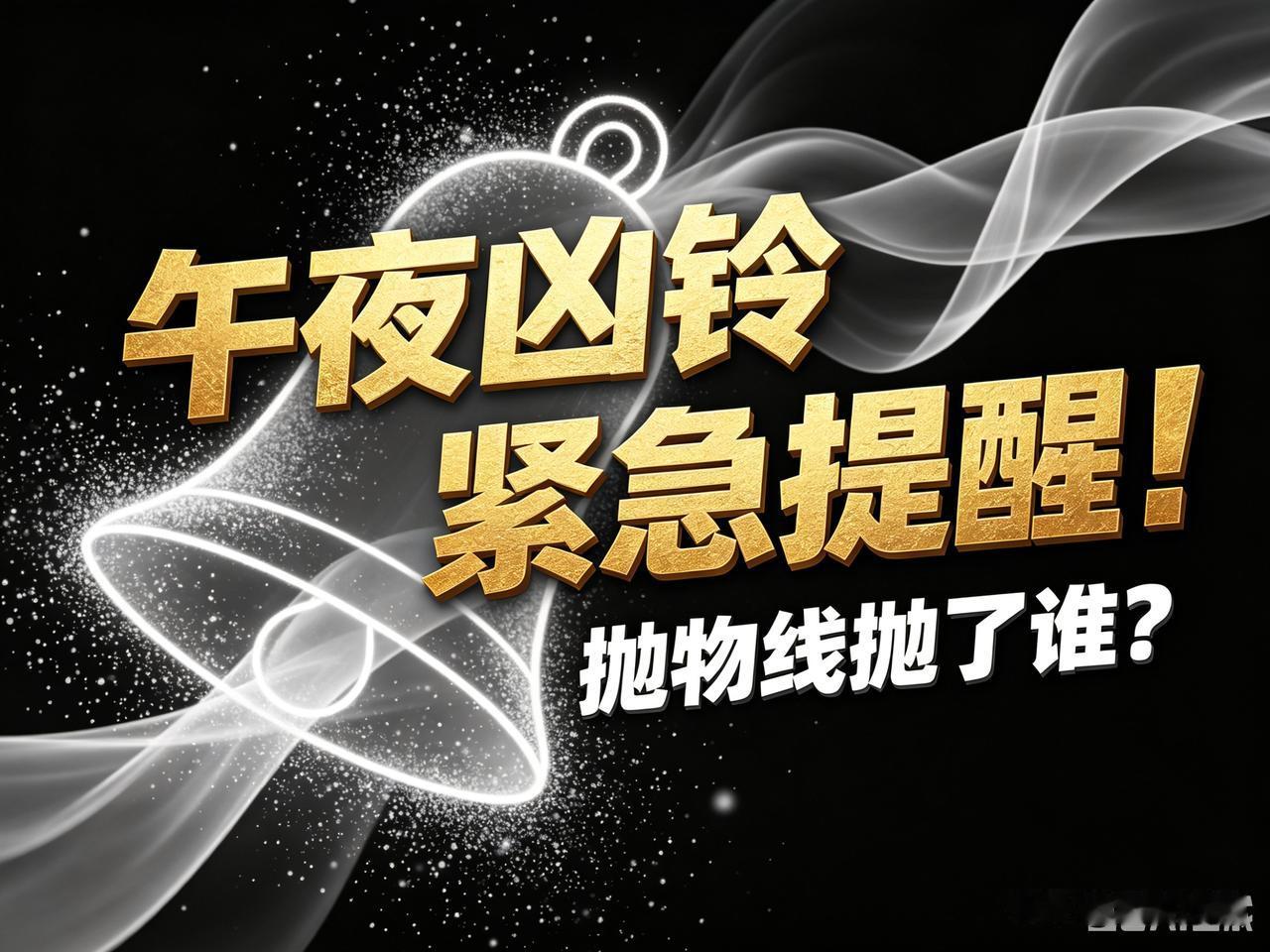 都睡了吗？这条我必须现在发，午夜凶铃式提醒。周五主力画的抛物线，把散户抛在了