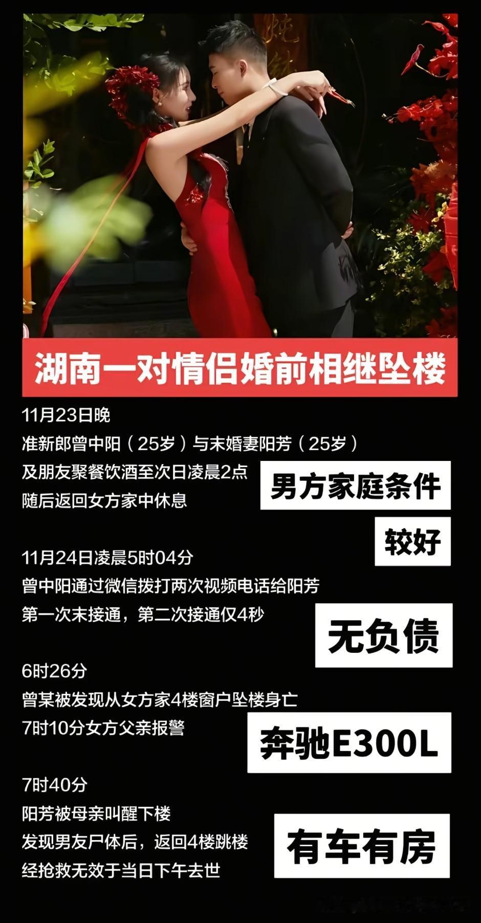 新娘殉情，可能是突然意识到了新郎凌晨向自己视频通话求救，她没有搭理，以为又是跟过