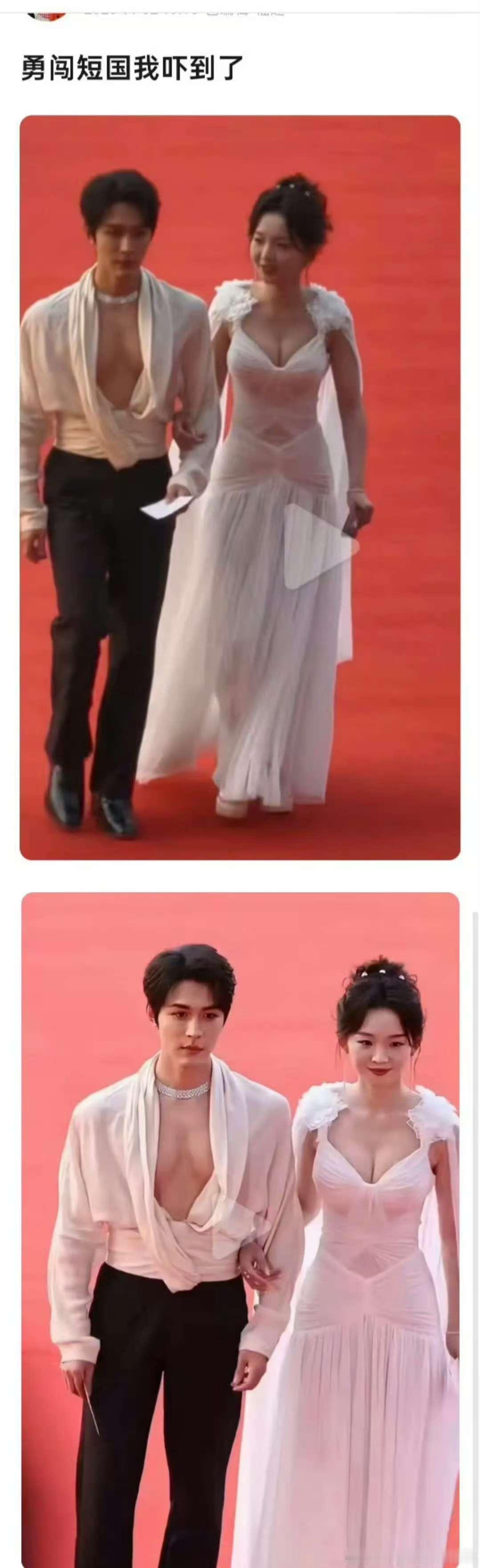 短剧演员画的胸肌勇闯短国我吓到了短剧演员画的胸肌，哈哈哈，🤩🤩​​